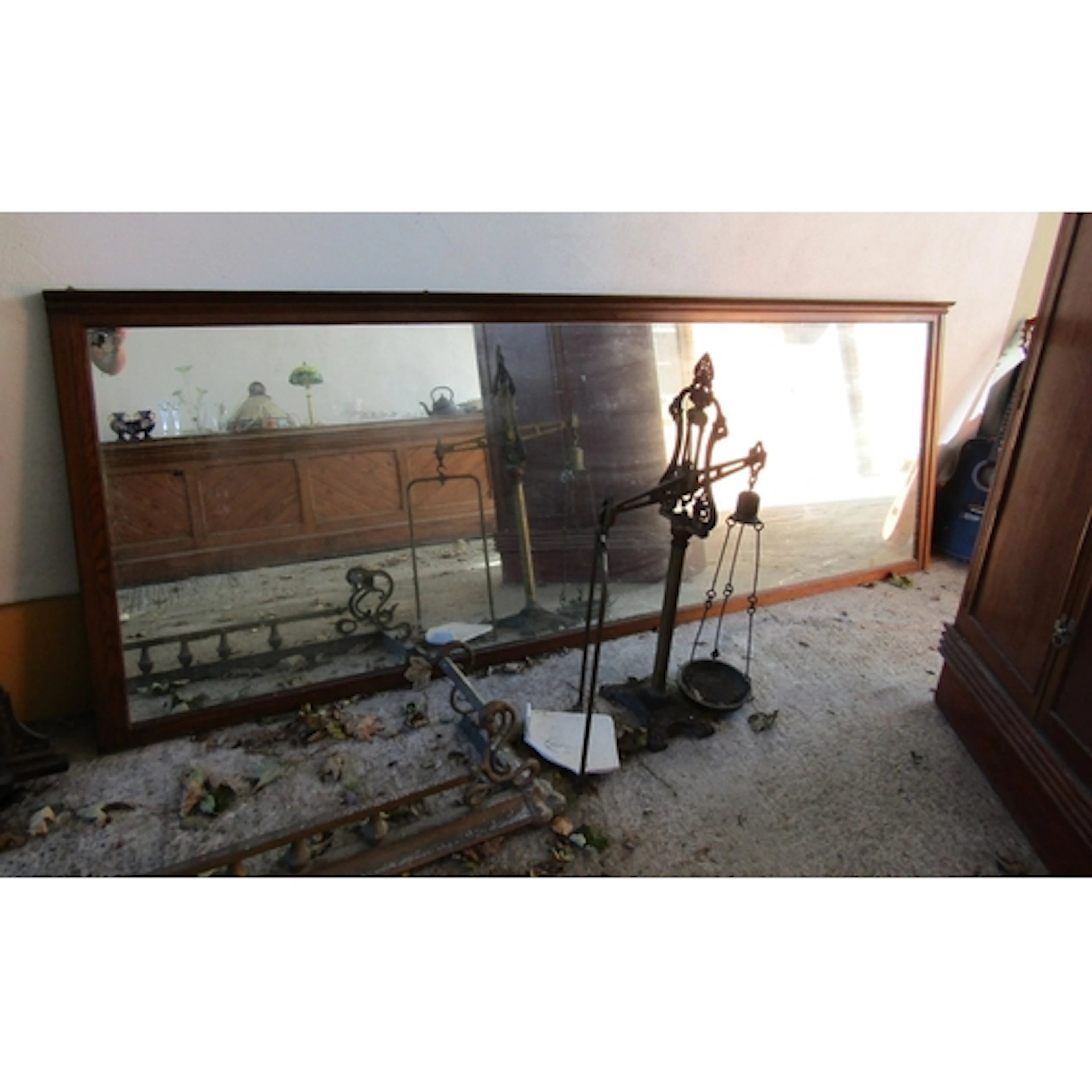 Old Oak Framed Bar Room Mirror Rectangular Form Approximatel...