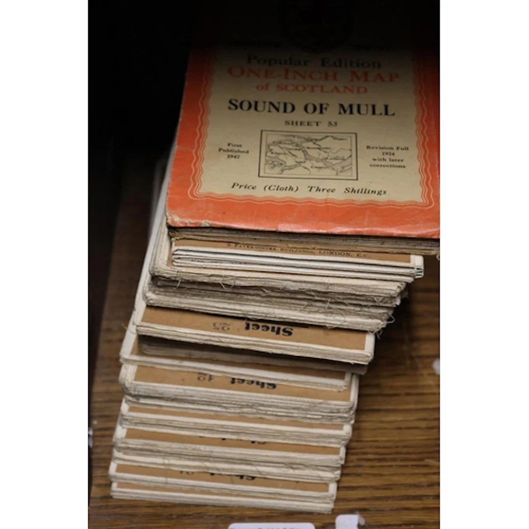 Group of Ordnance Survey maps.