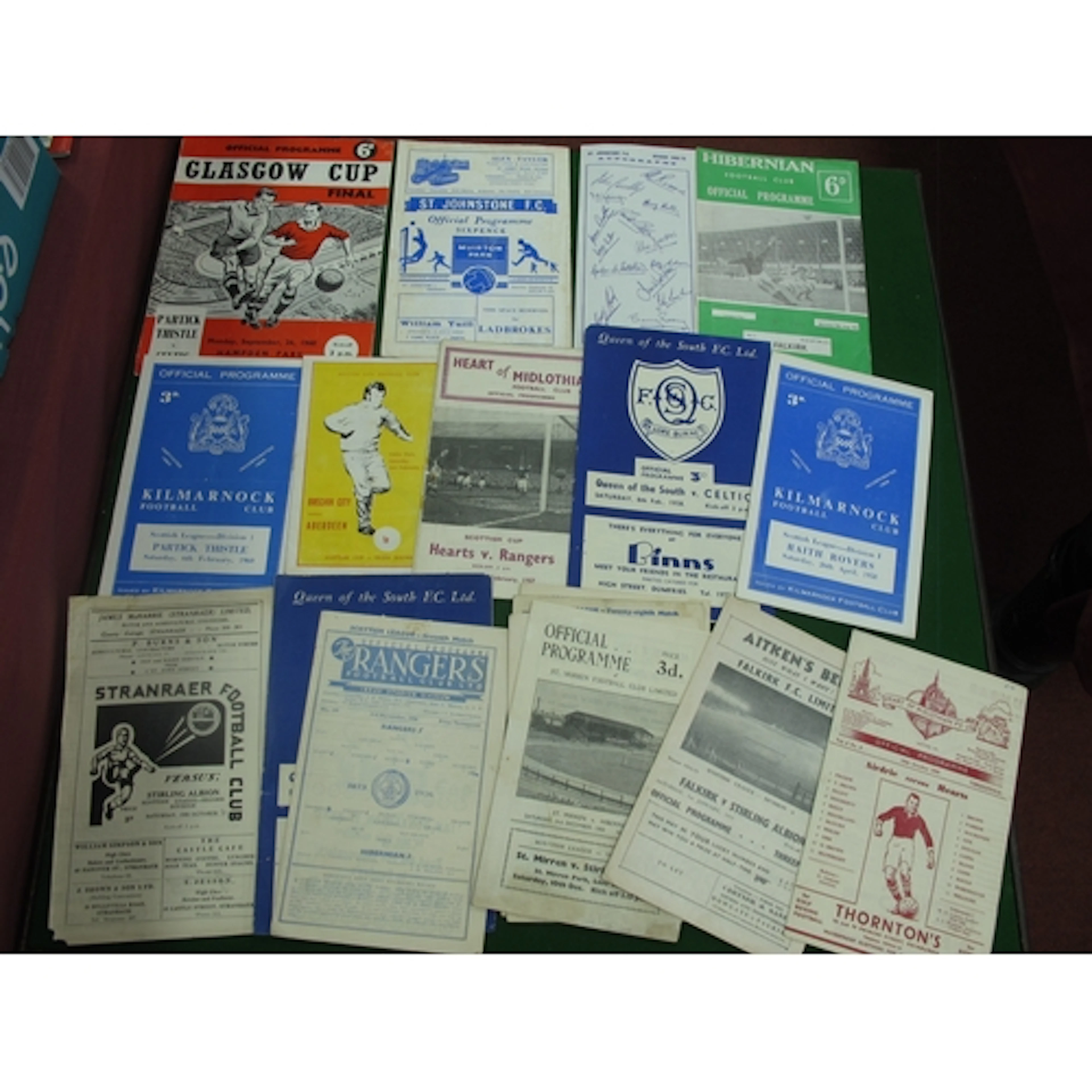 Scottish Programmes - 1950-1 Airdrie v. Hearts, 54-5 Falkirk...