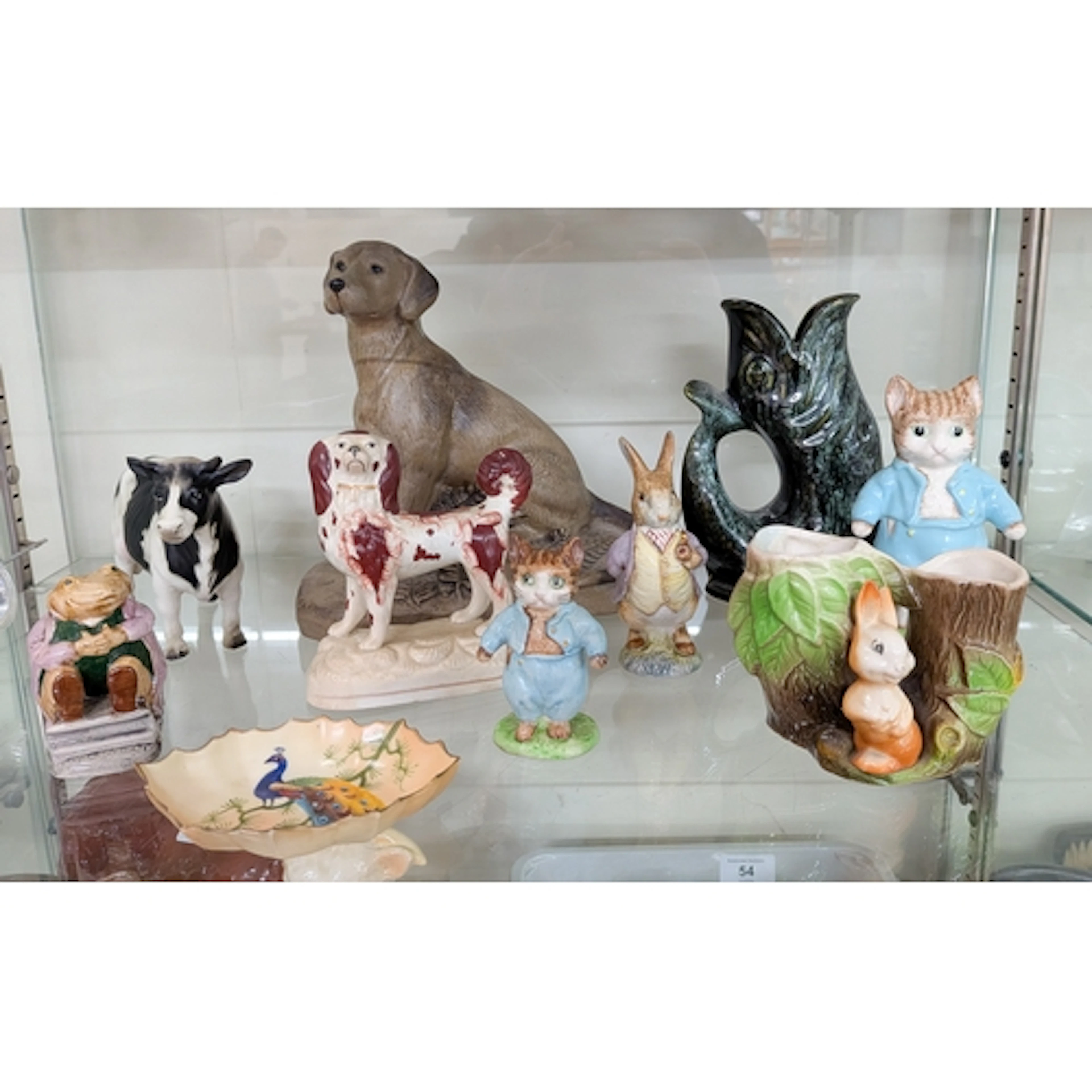 Beatrix Potter animal figurines, Poole Pottery stoneware lab...