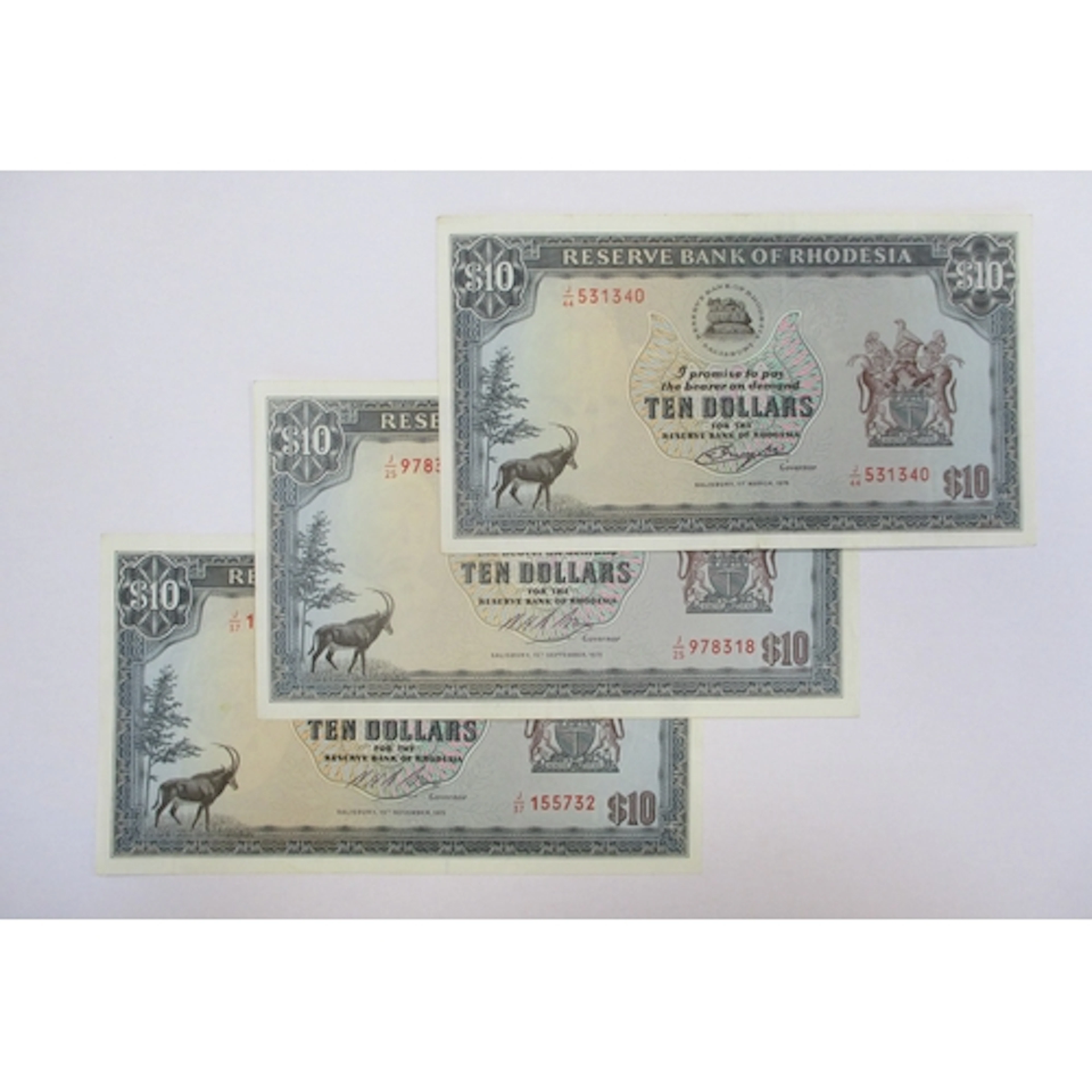 Rhodesia. Collection of very fine to near uncirculated Reser...