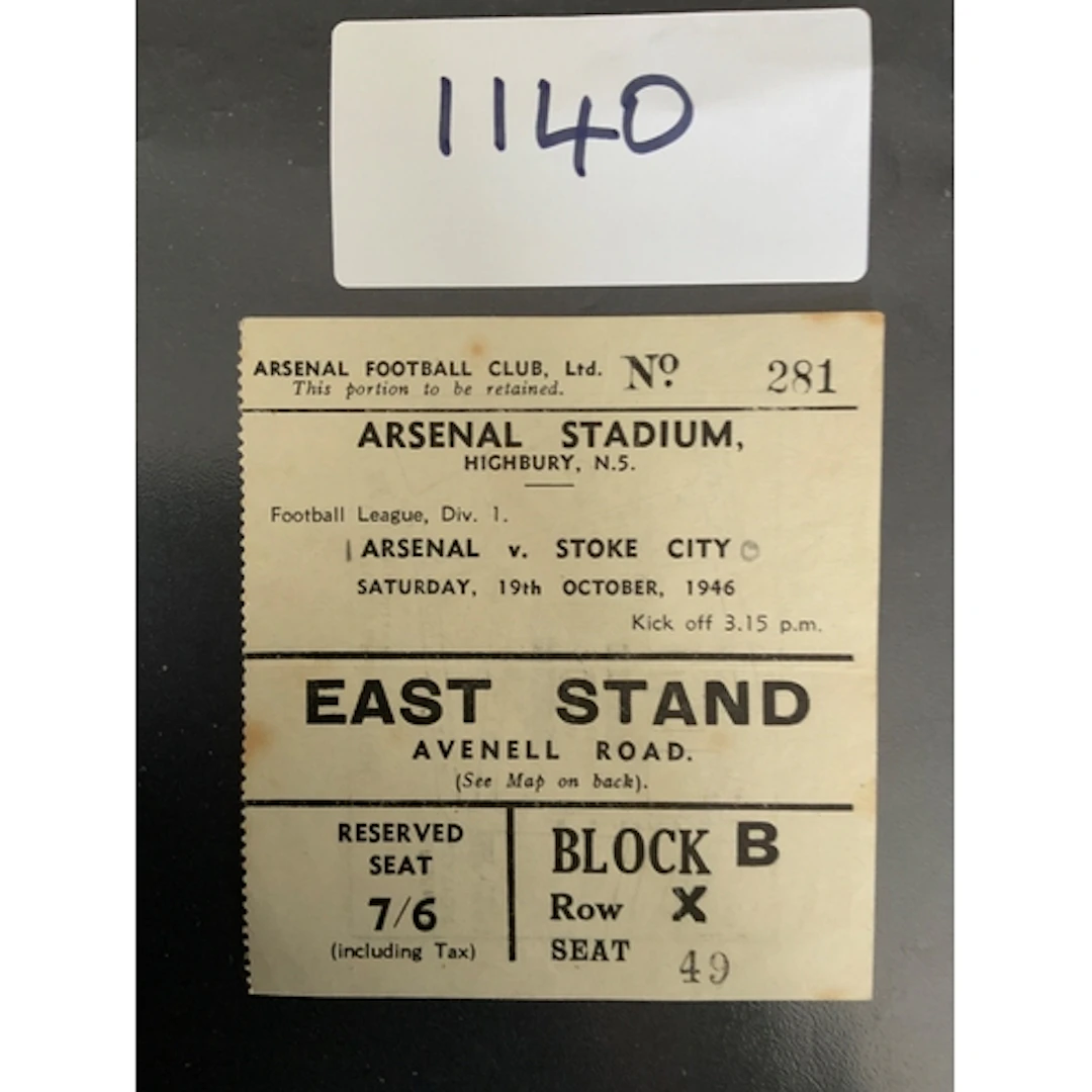 46/47 Arsenal v Stoke City Football Ticket: League ticket is...