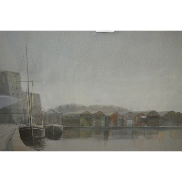 Nicholas Riley, watercolour, ' Stoke Quay-Ipswich ', 37 x 47...