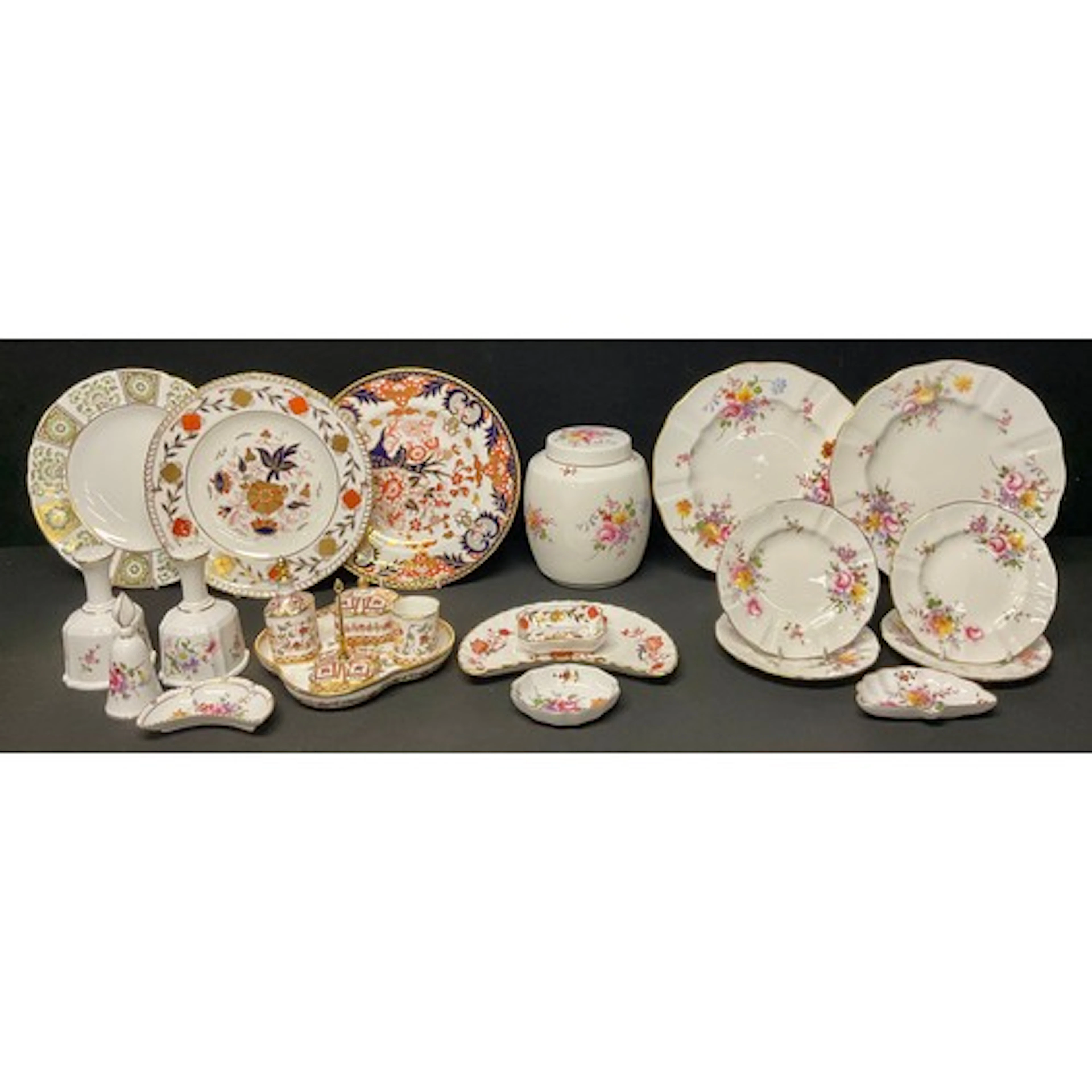 Royal Crown Derby - inc Honeysuckle pattern tove pice dressi...
