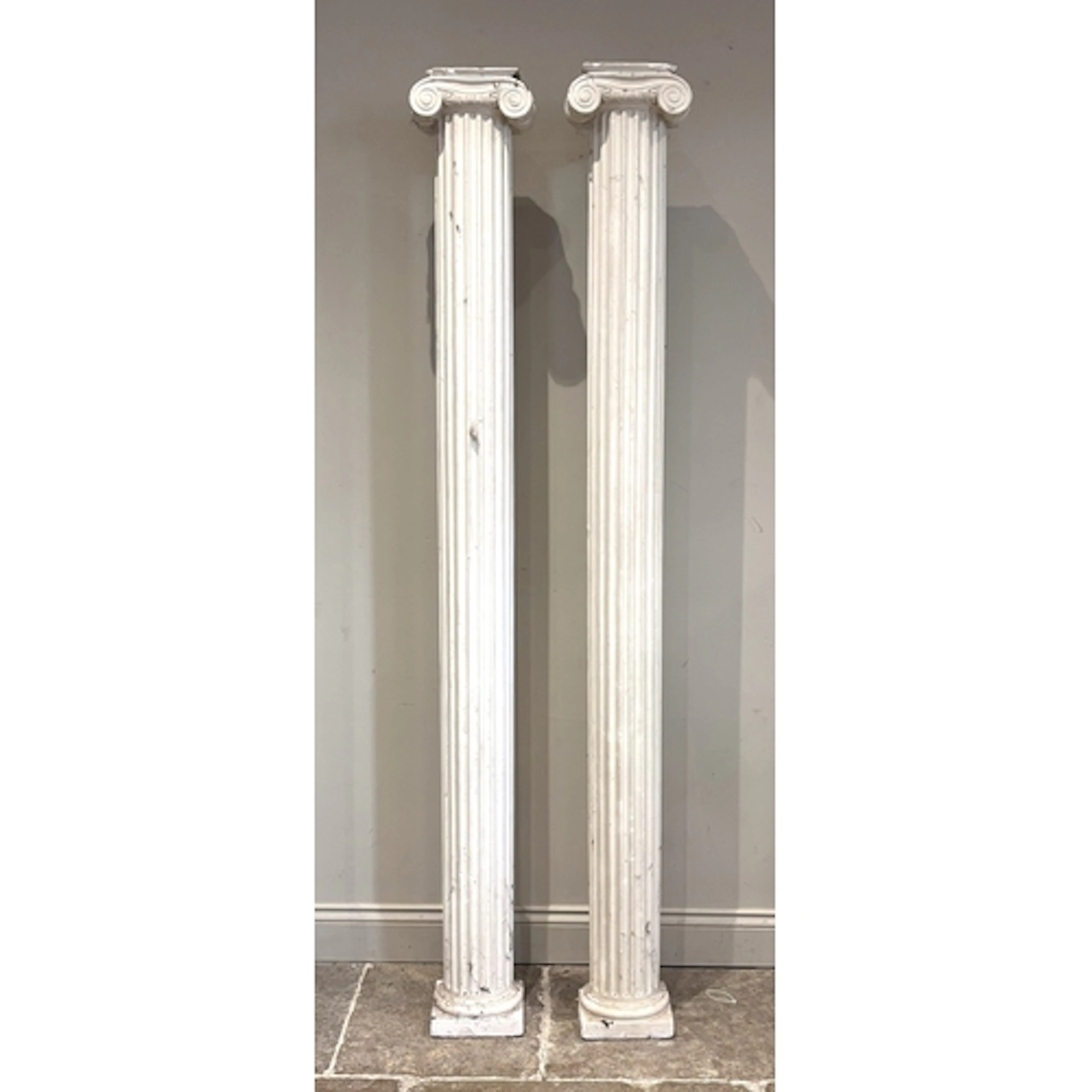 A pair of architectural plaster columns, 20th century, each ...
