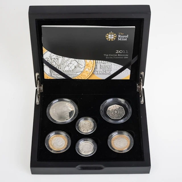 COINS - BRITISH MODERN - 2011 PIEDFORT SET OF 6. 2011 piedfo...