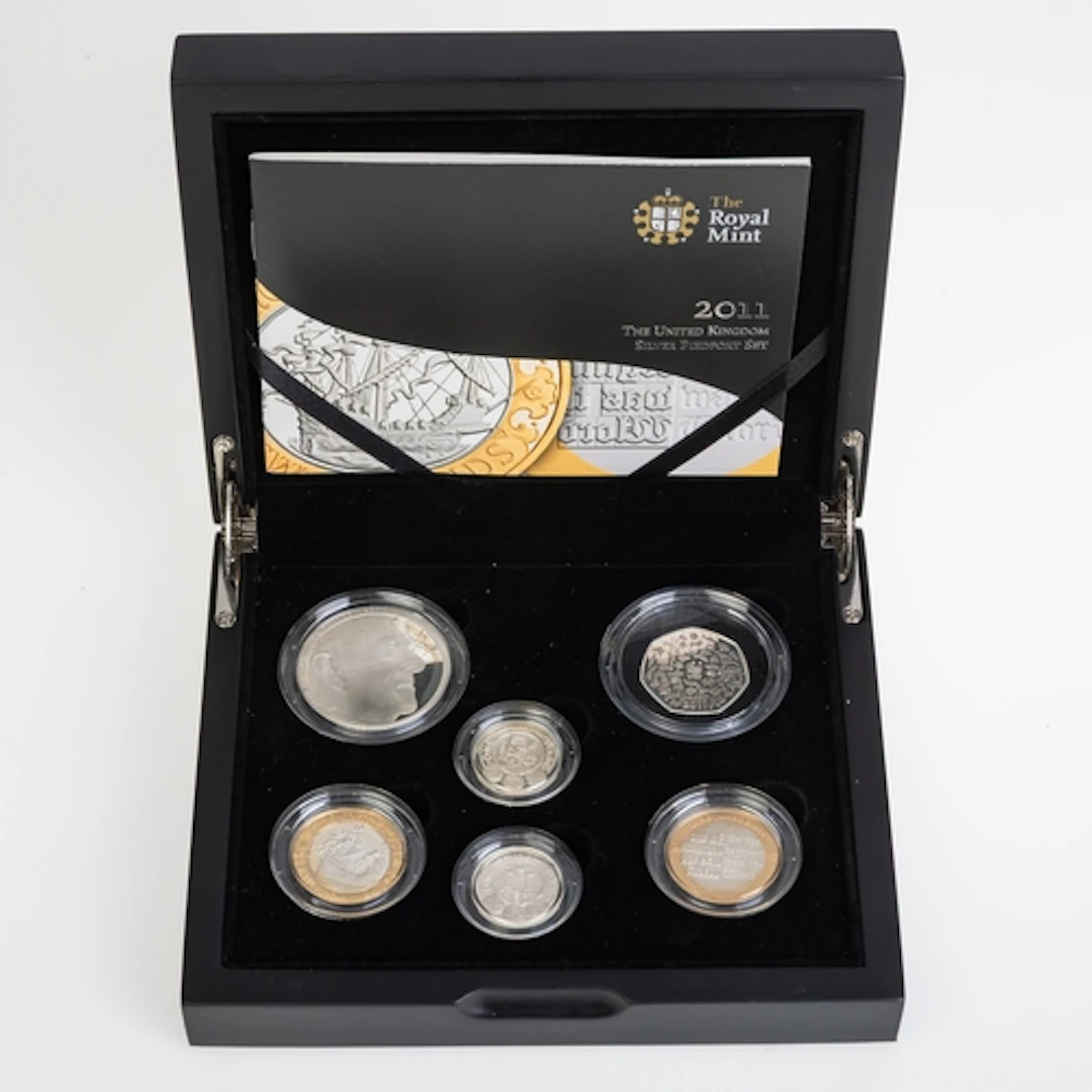 COINS - BRITISH MODERN - 2011 PIEDFORT SET OF 6. 2011 piedfo...