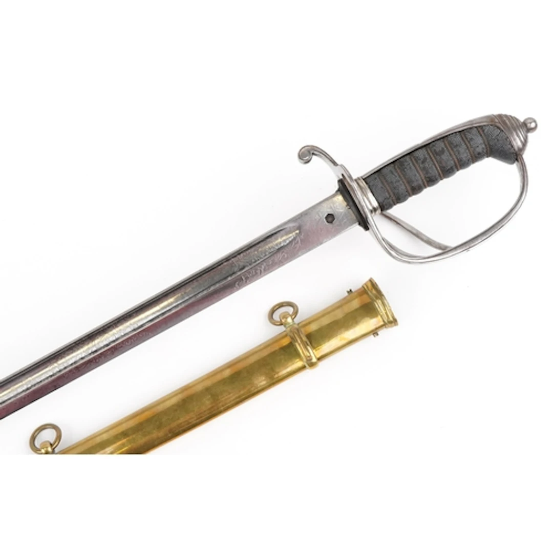 19th century British military interest sword having wire bou...
