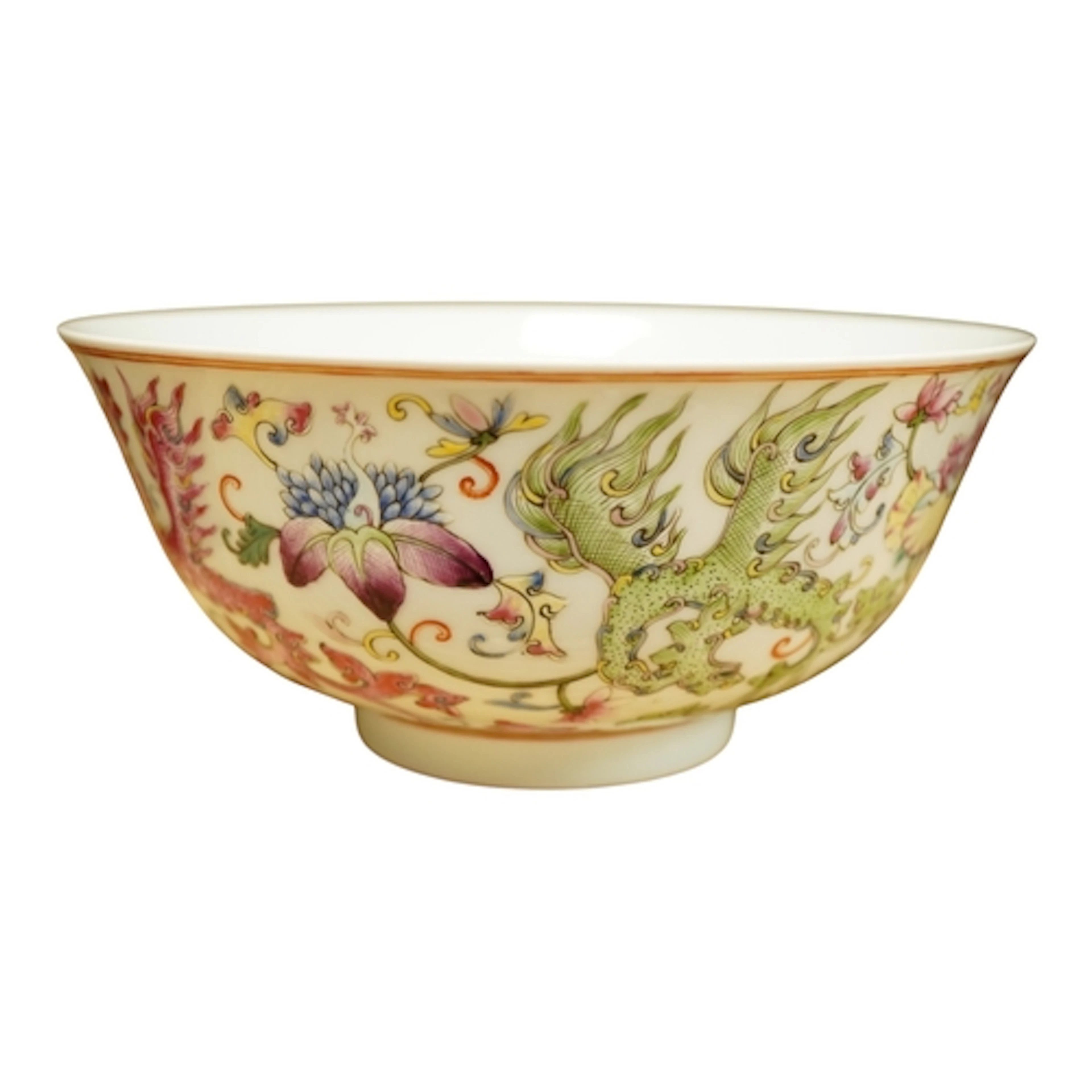A Chinese porcelain famille rose phoenix bowl, diameter 20cm...