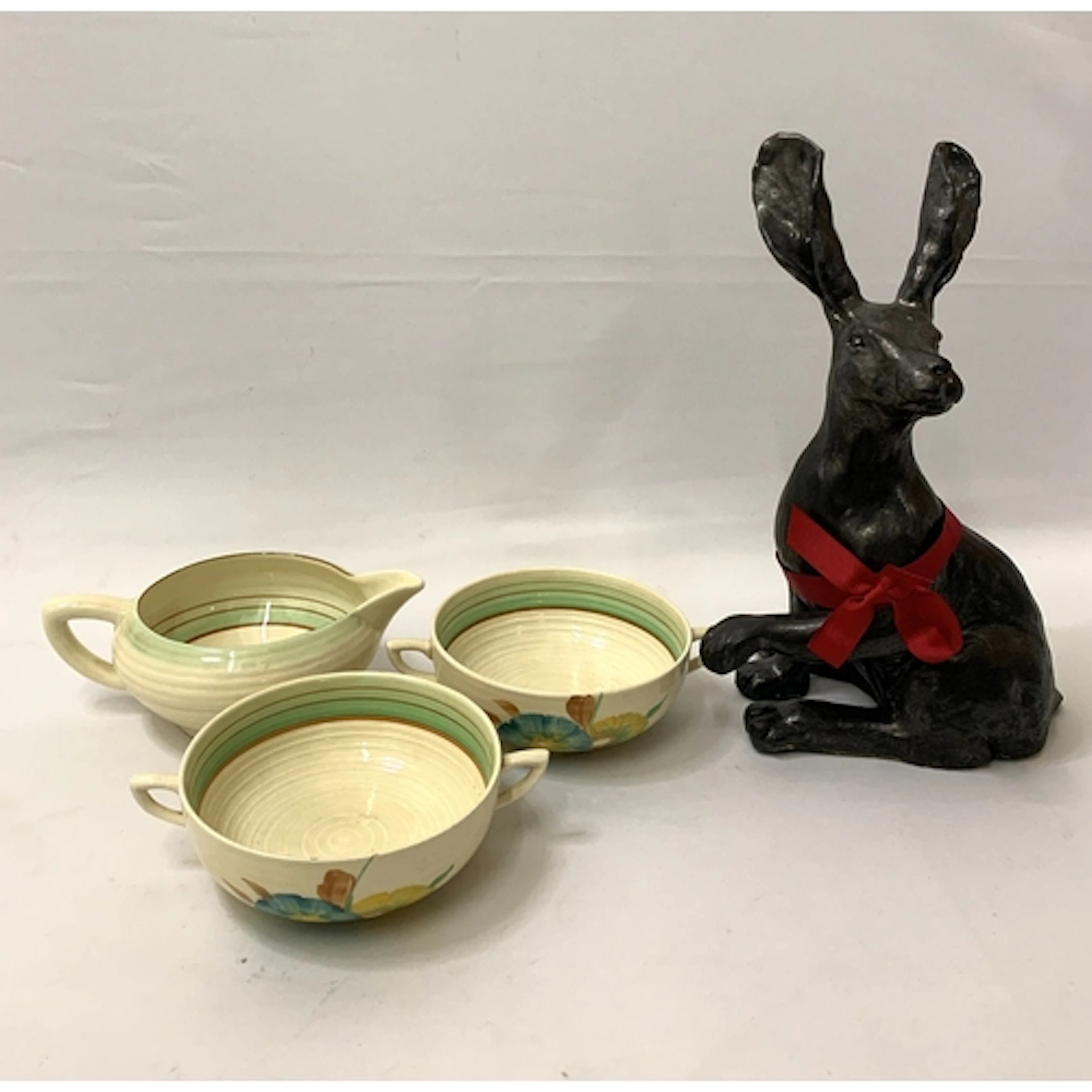 Bronze Look Composition Figurine of a Hare, labelled for Gwe...