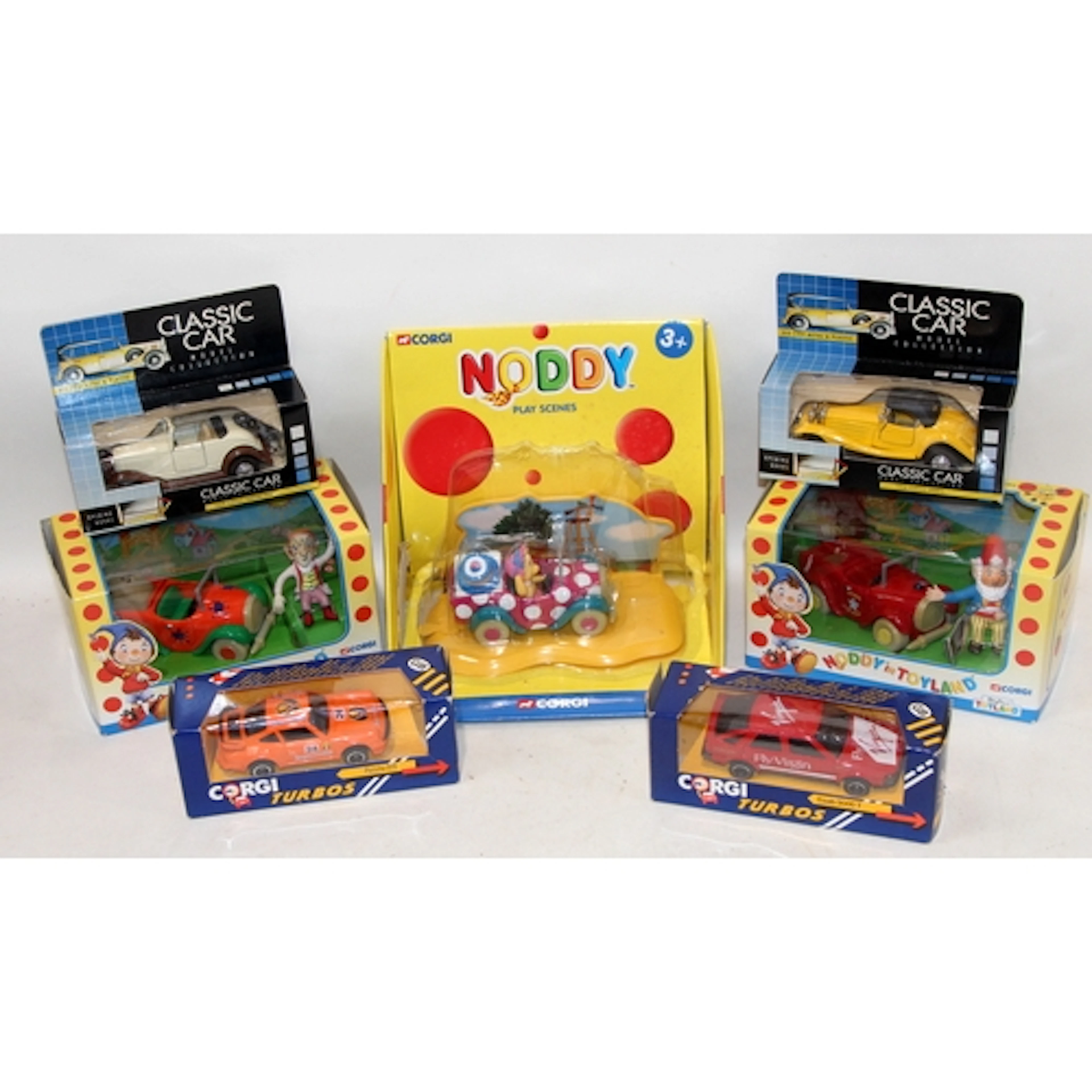 A small collection of boxed Corgi Noddy cars c/w other boxed...