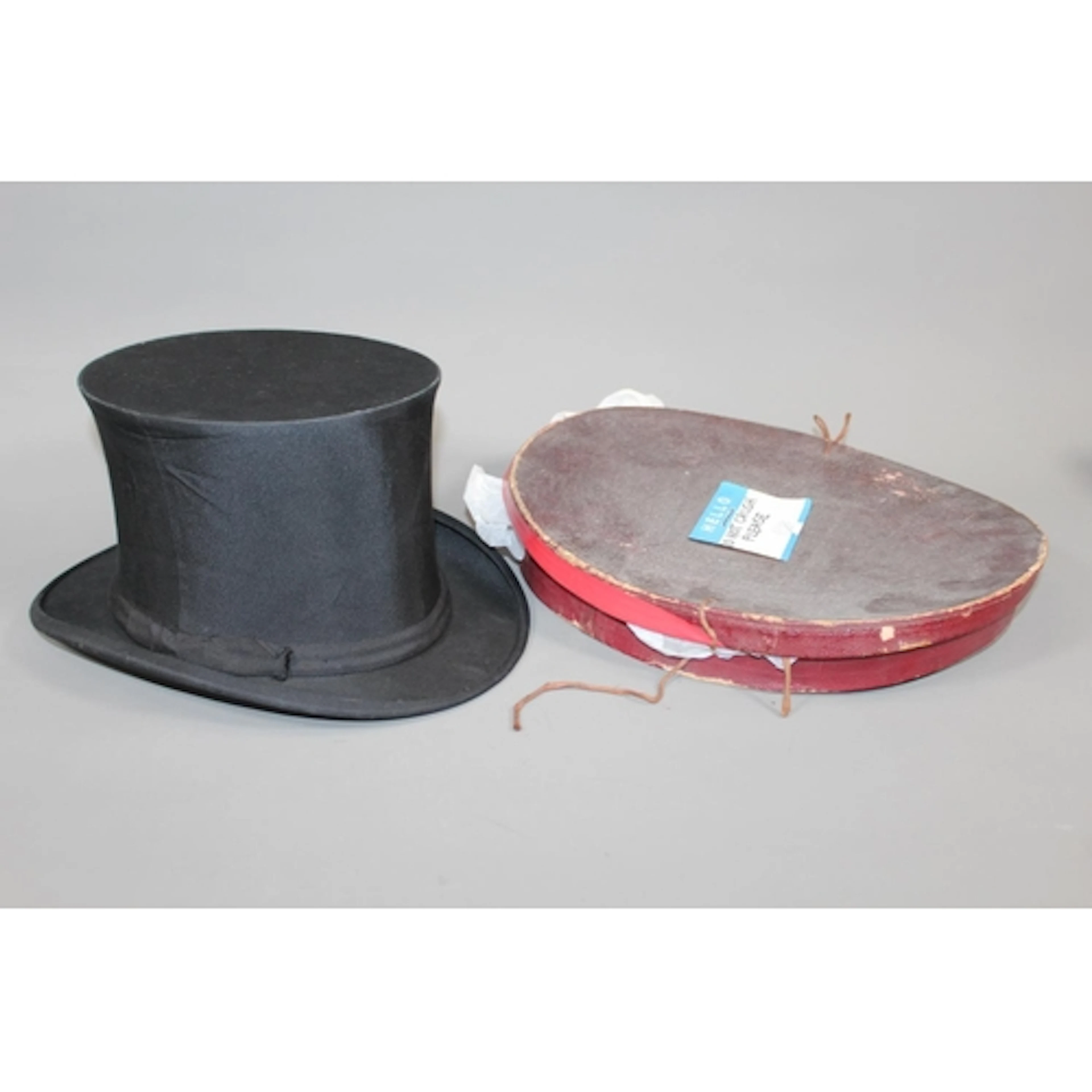 Vintage folding top hat by Woodrow, 46 Picadilly.