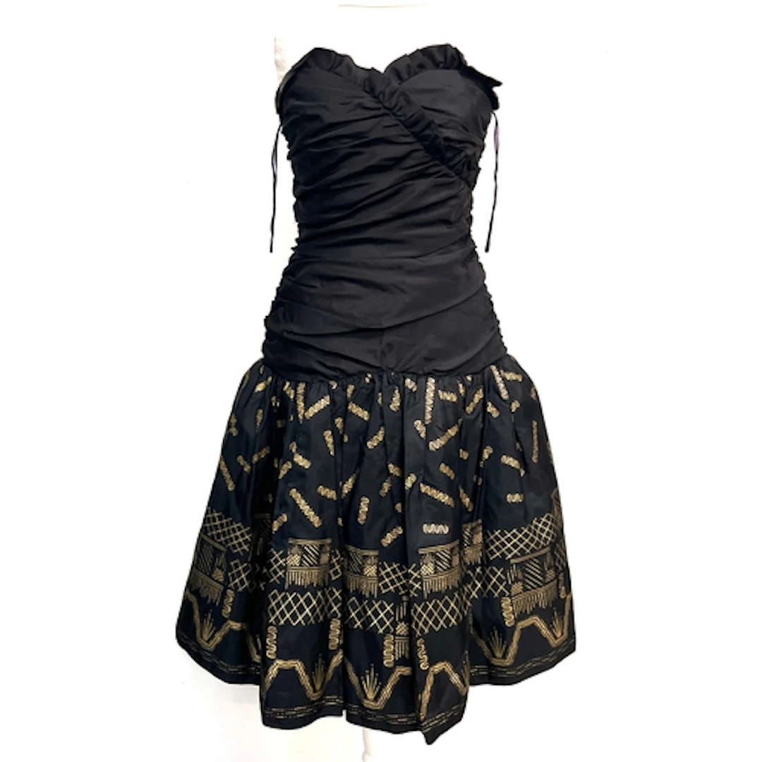 A 1980s Zandra Rhodes at Fifth Avenue cocktail dress, with g...
