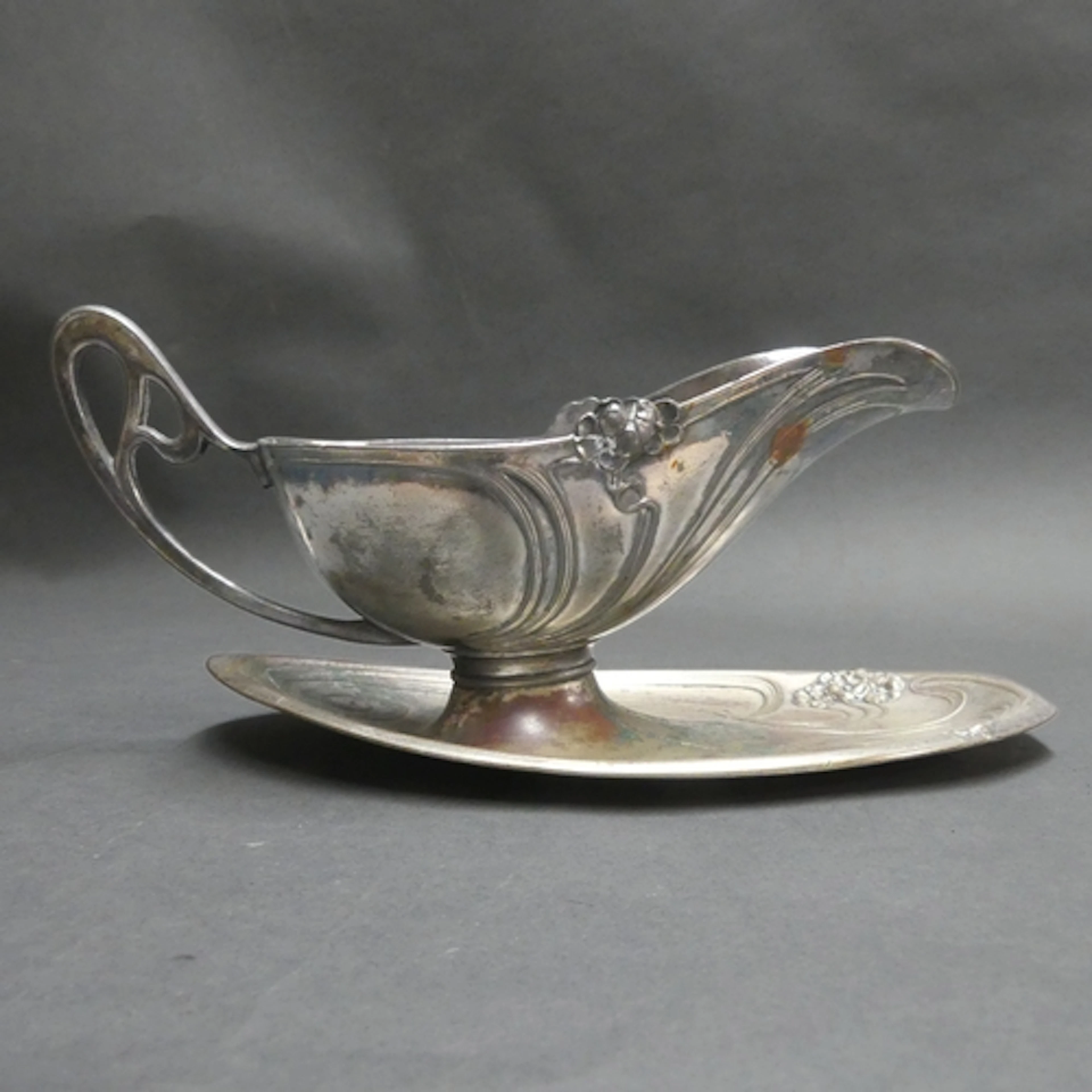 WMF - An Art Nouveau silver plated sauce boat, possibly desi...
