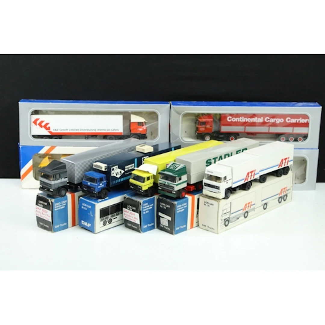 Nine boxed Lion Car Toys haulage and commercial related diec...
