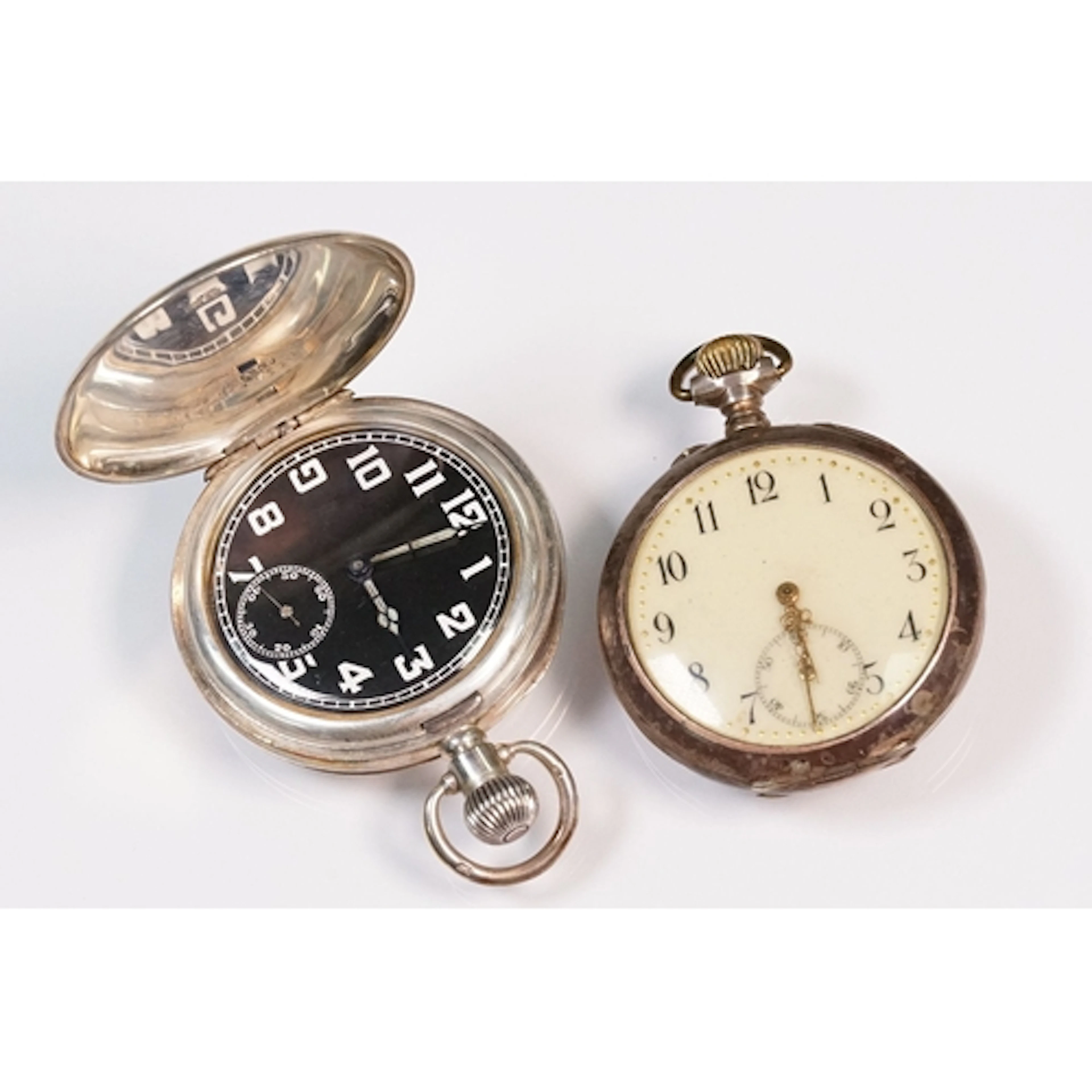 Two silver cased pocket watches to include a full hunter poc...