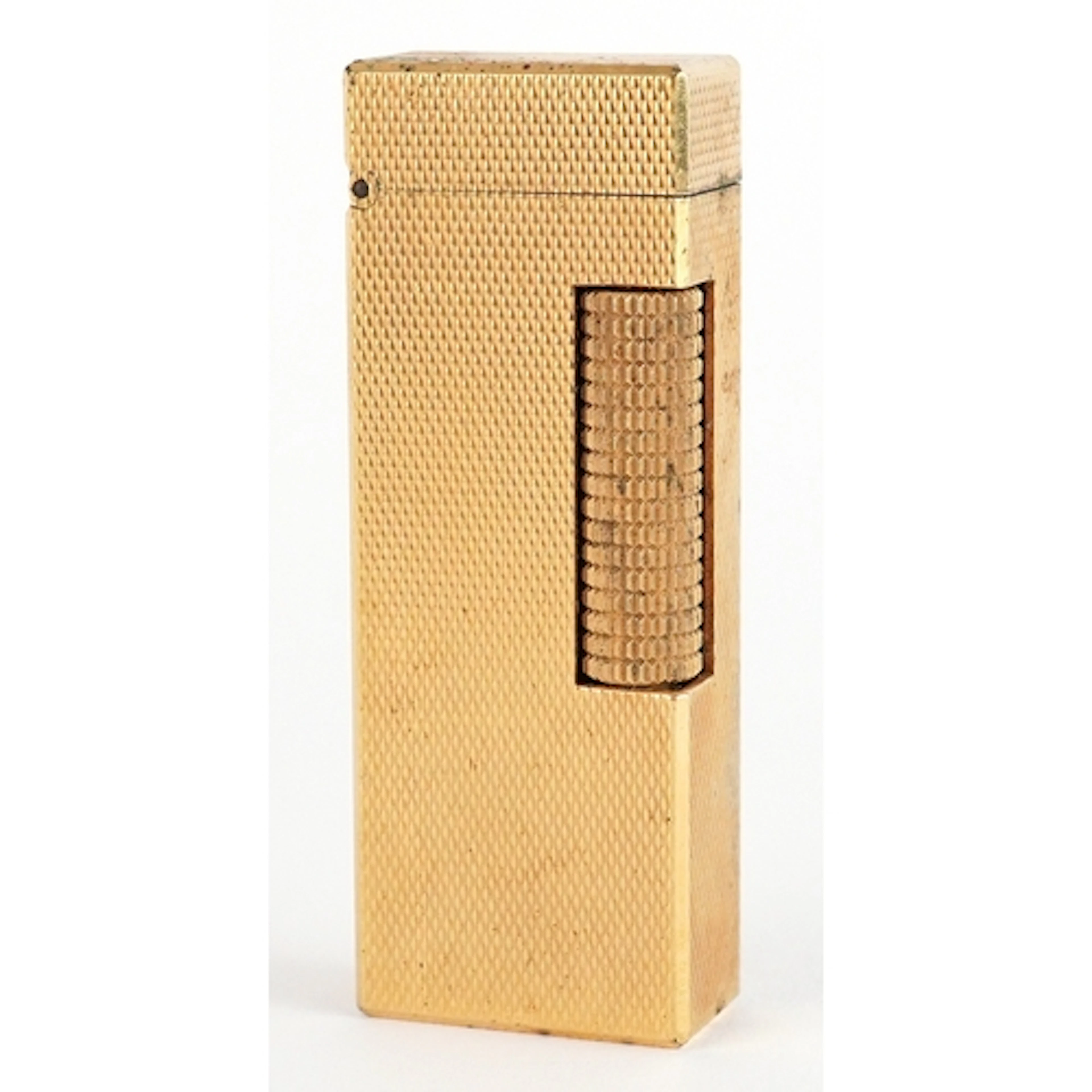 Dunhill gold plated engine turned pocket lighter, 6.4cm high...