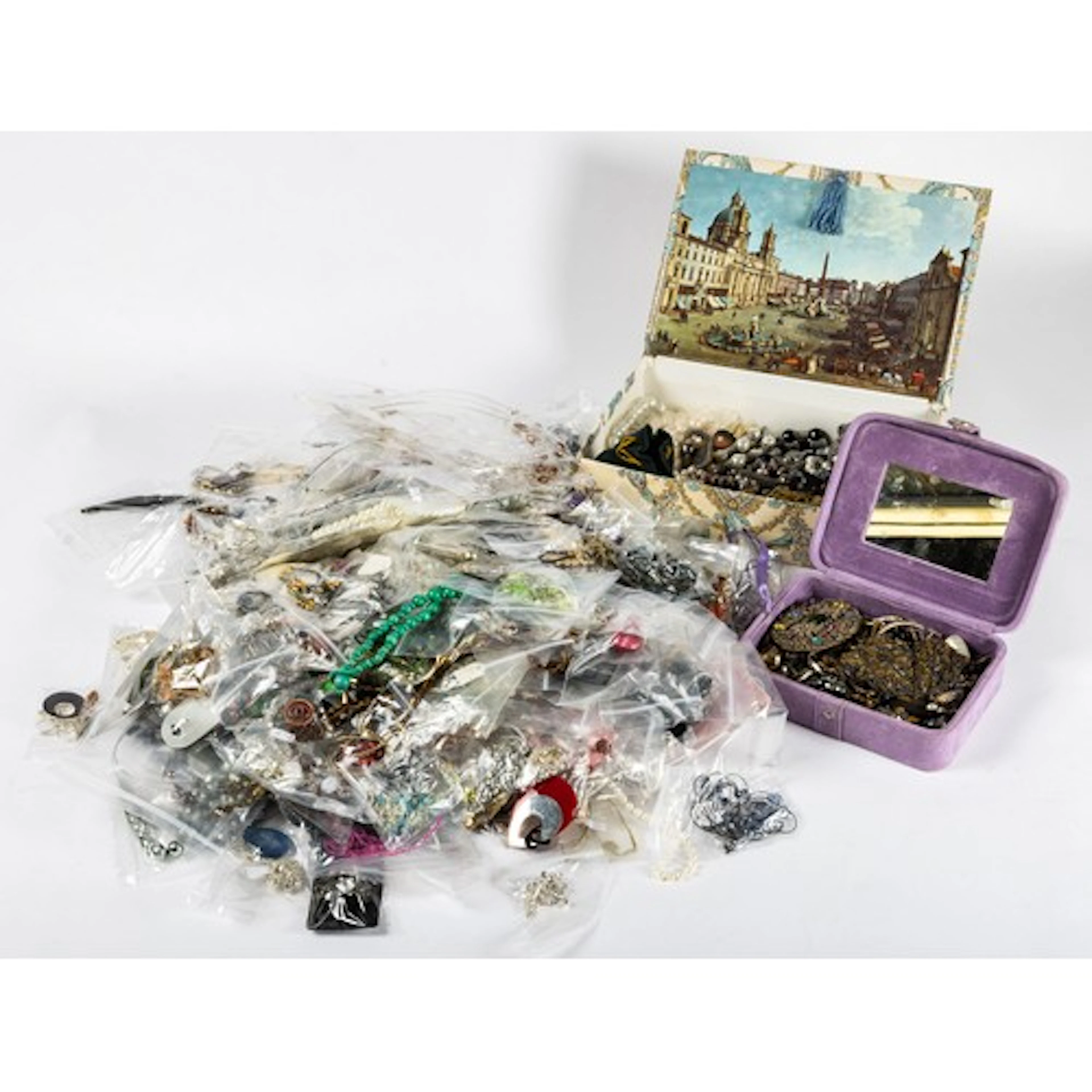 A collection of costume jewellery, mostly knecklaces, includ...