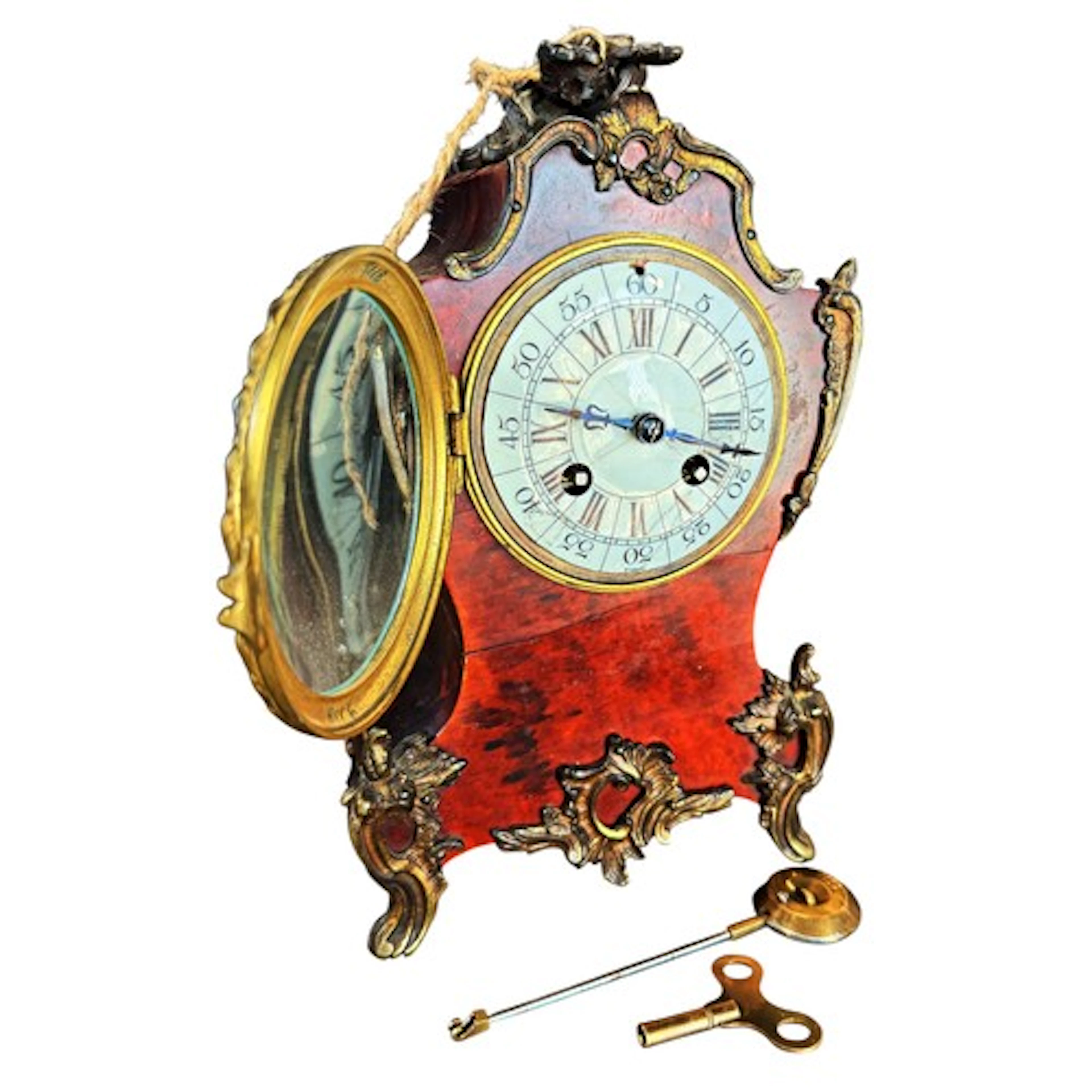 A late 19th century French tortoiseshell overlaid mantle clo...