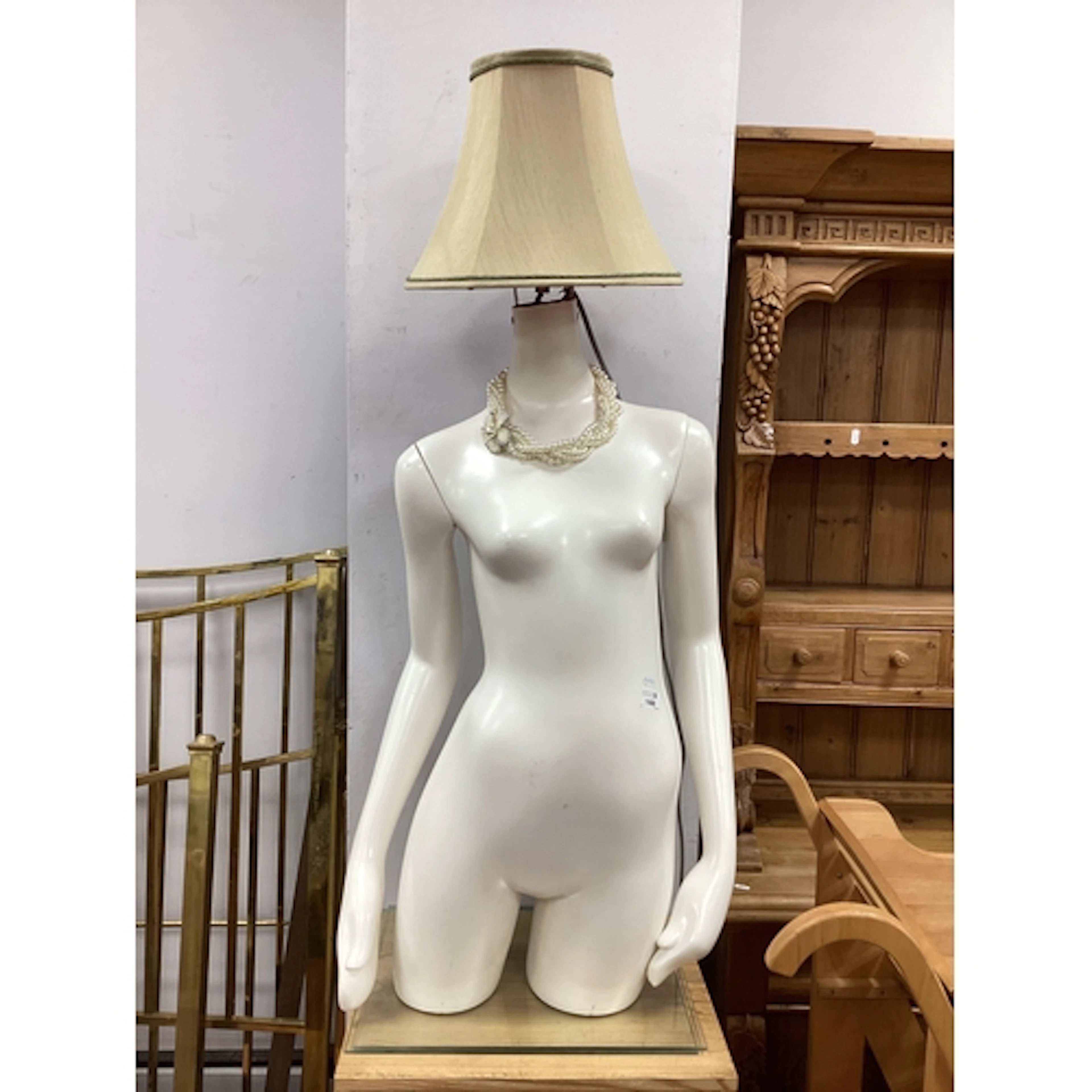Novelty Table Lamp as a Female Mannequin Torso, with shade, ...