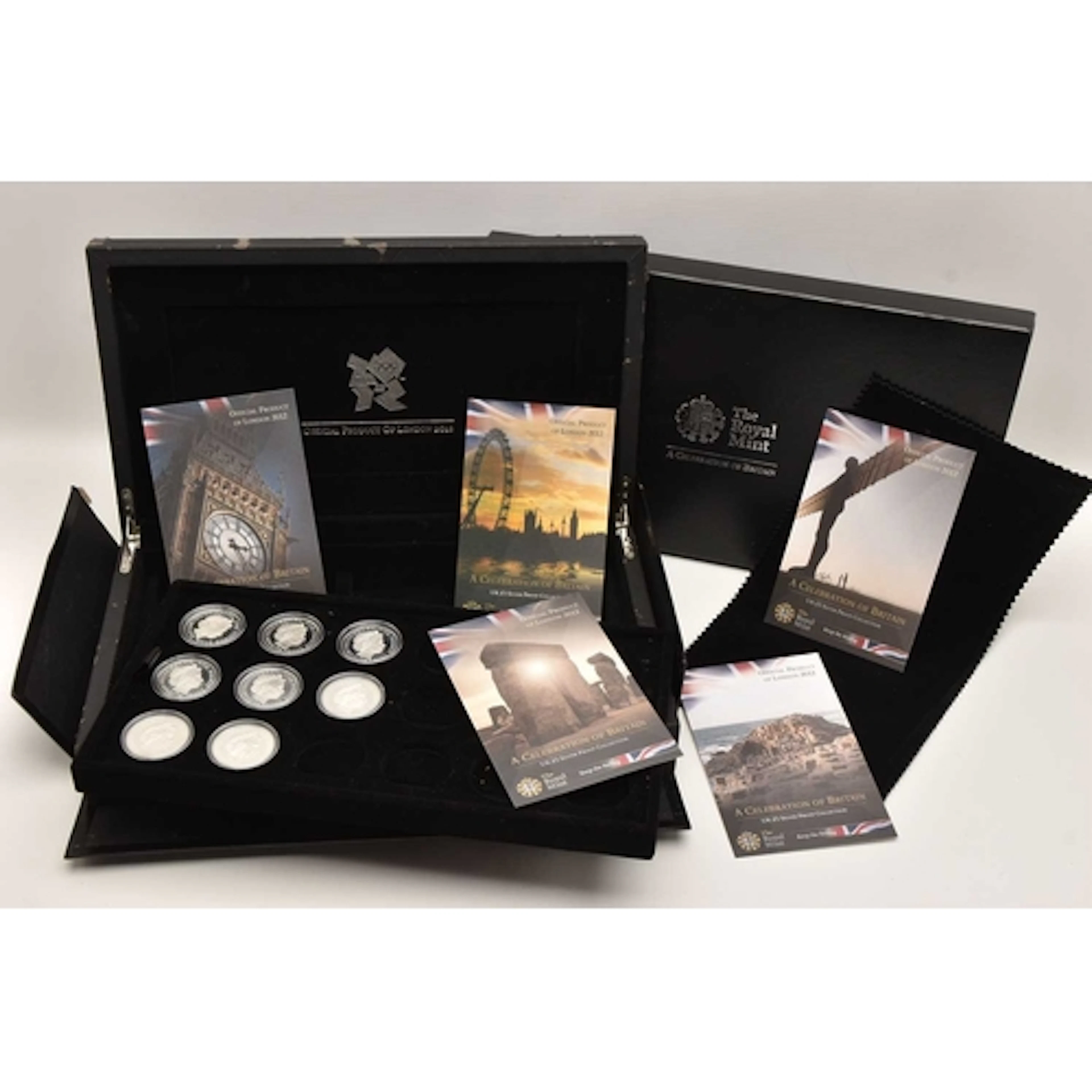 Silver. A large case containing 8 x UK Silver Proof £5 Crown...