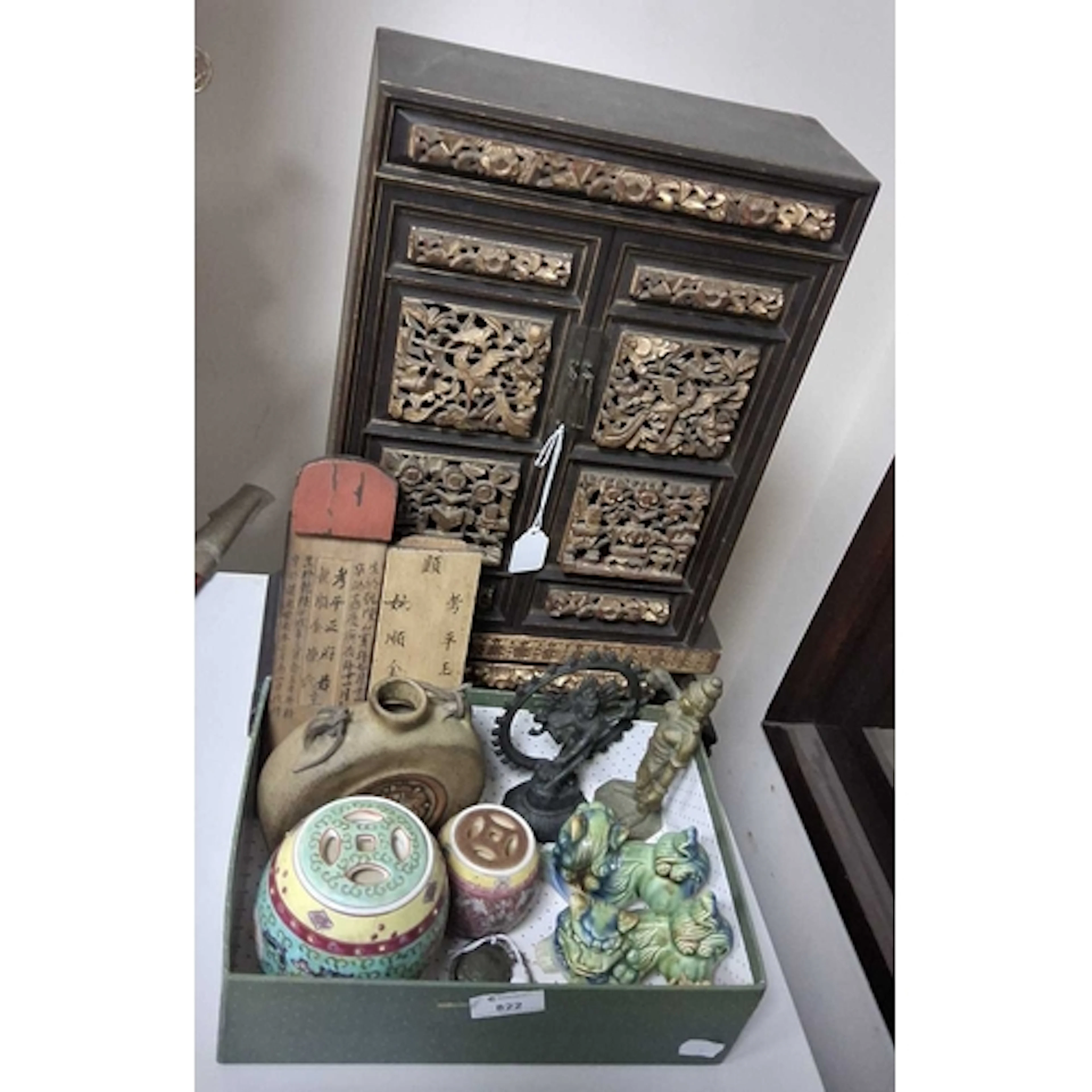 ONE SMALL BOX AND LOOSE ASIAN AND ORIENTAL ITEMS, to include...