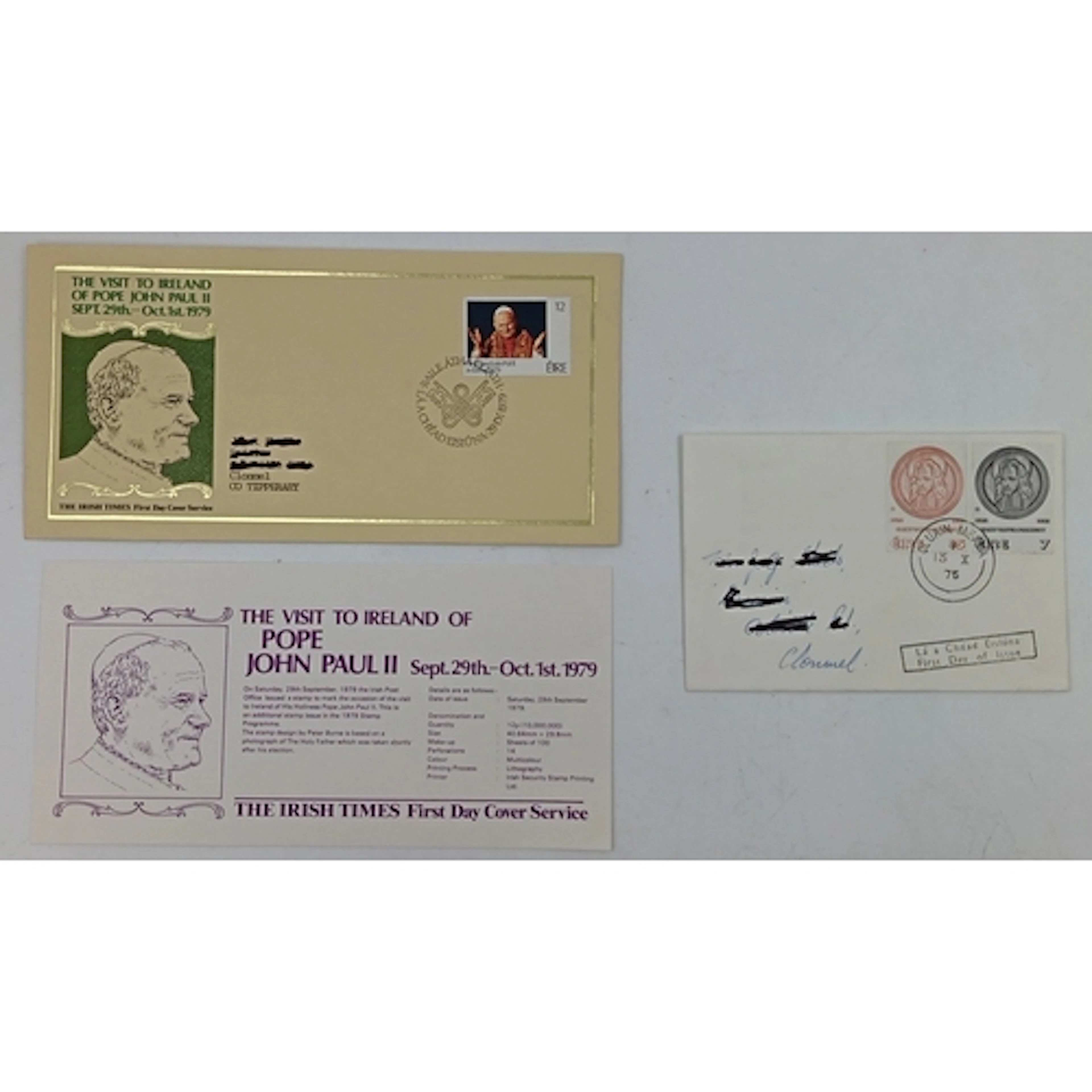 lot of 2 Irish first day covers, including 1979 Pope John Pa...