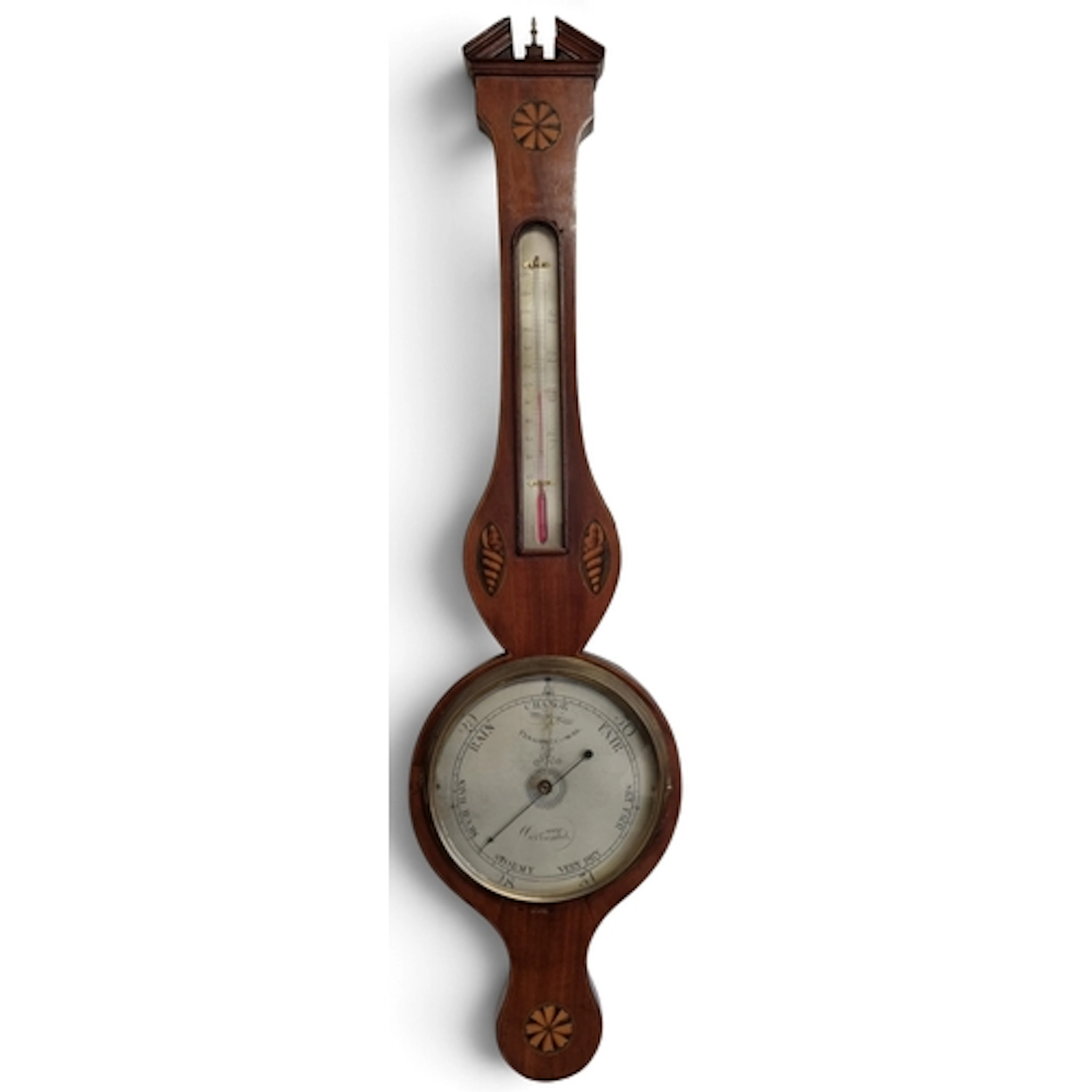 A 19th Century Regency Mahogany and Inlaid Banjo Barometer b...