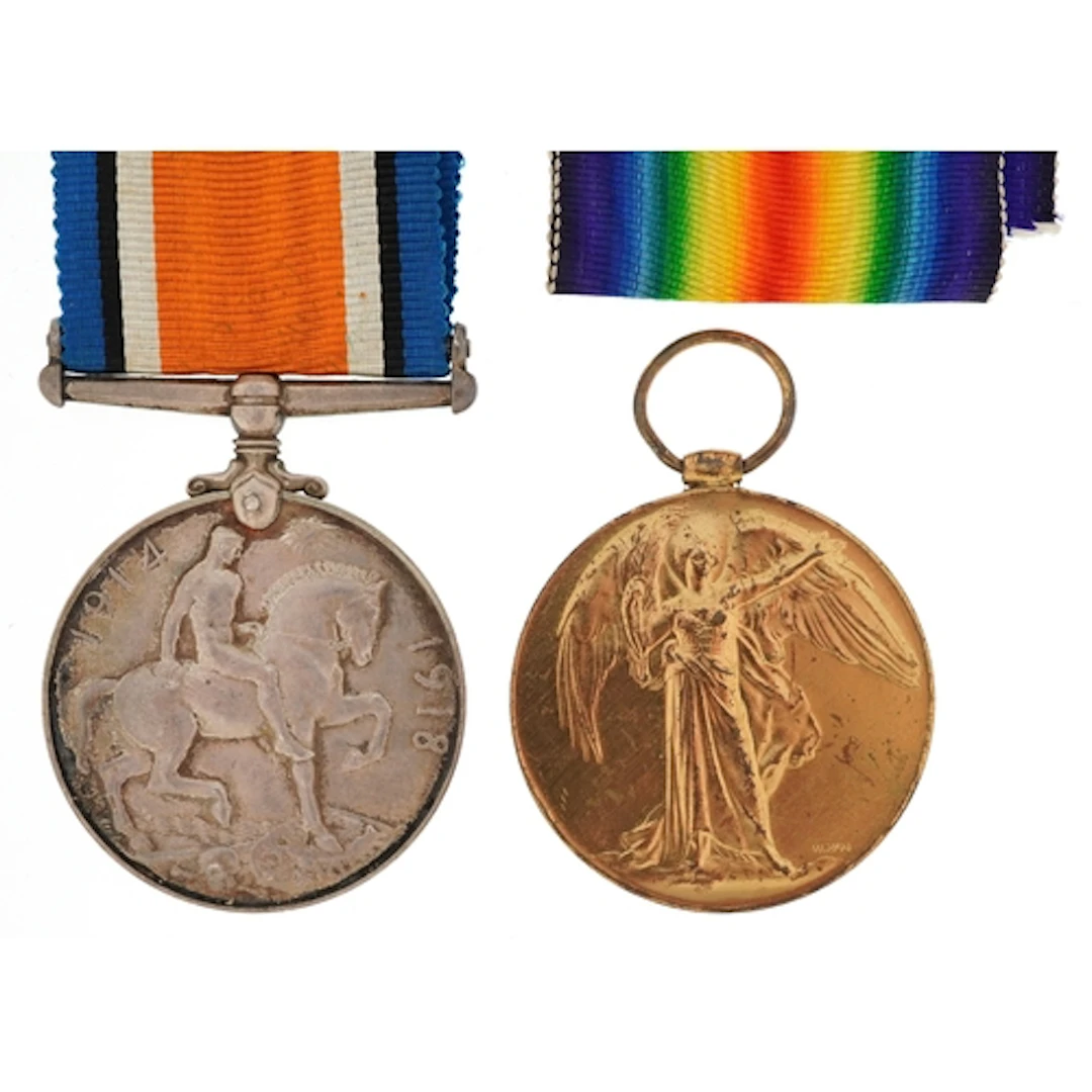 British military World War I medal pair awarded to 50333 PTE...