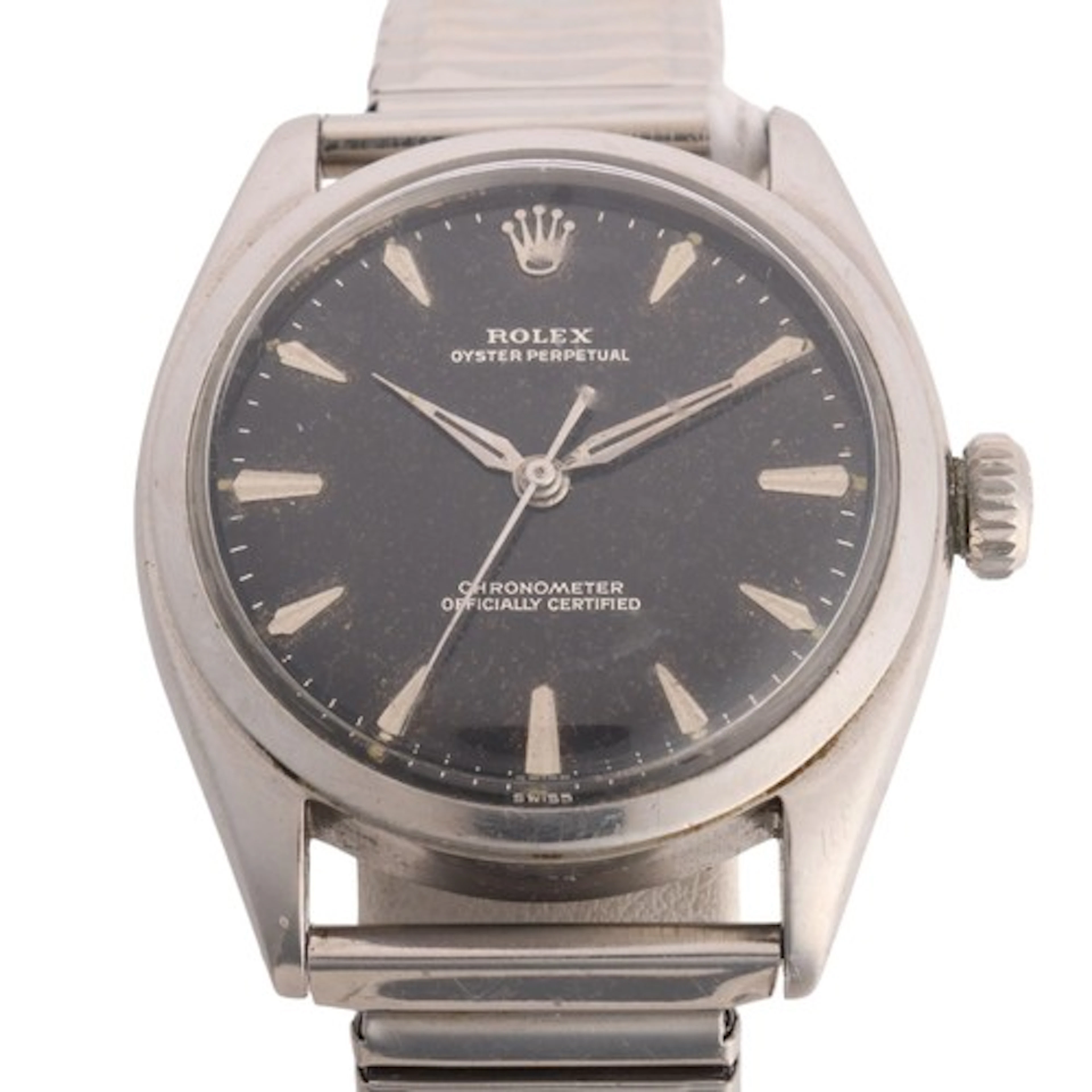 ROLEX - a Vintage stainless steel Oyster Perpetual chronomet...