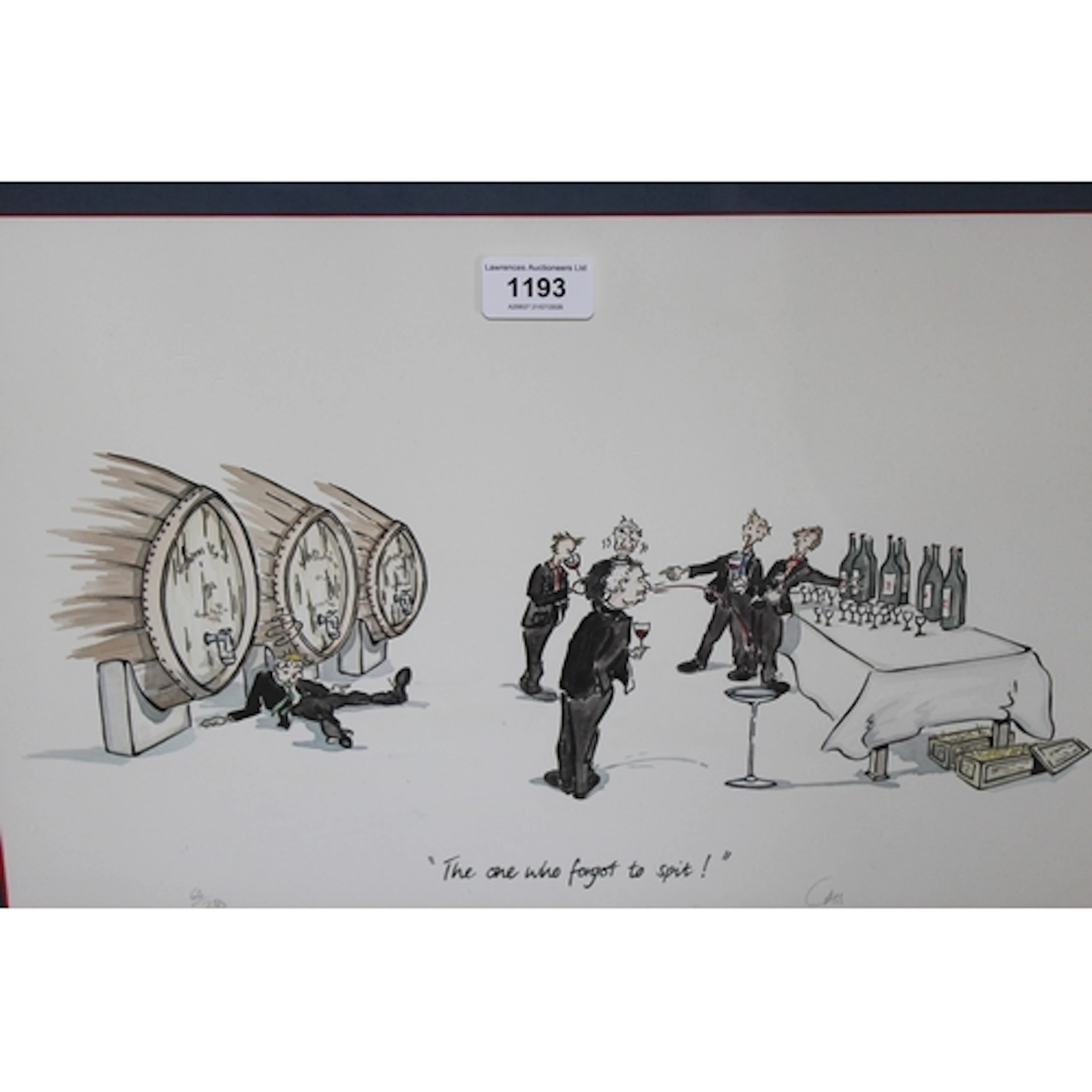 Set of three wine tasting related Limited Edition prints, si...