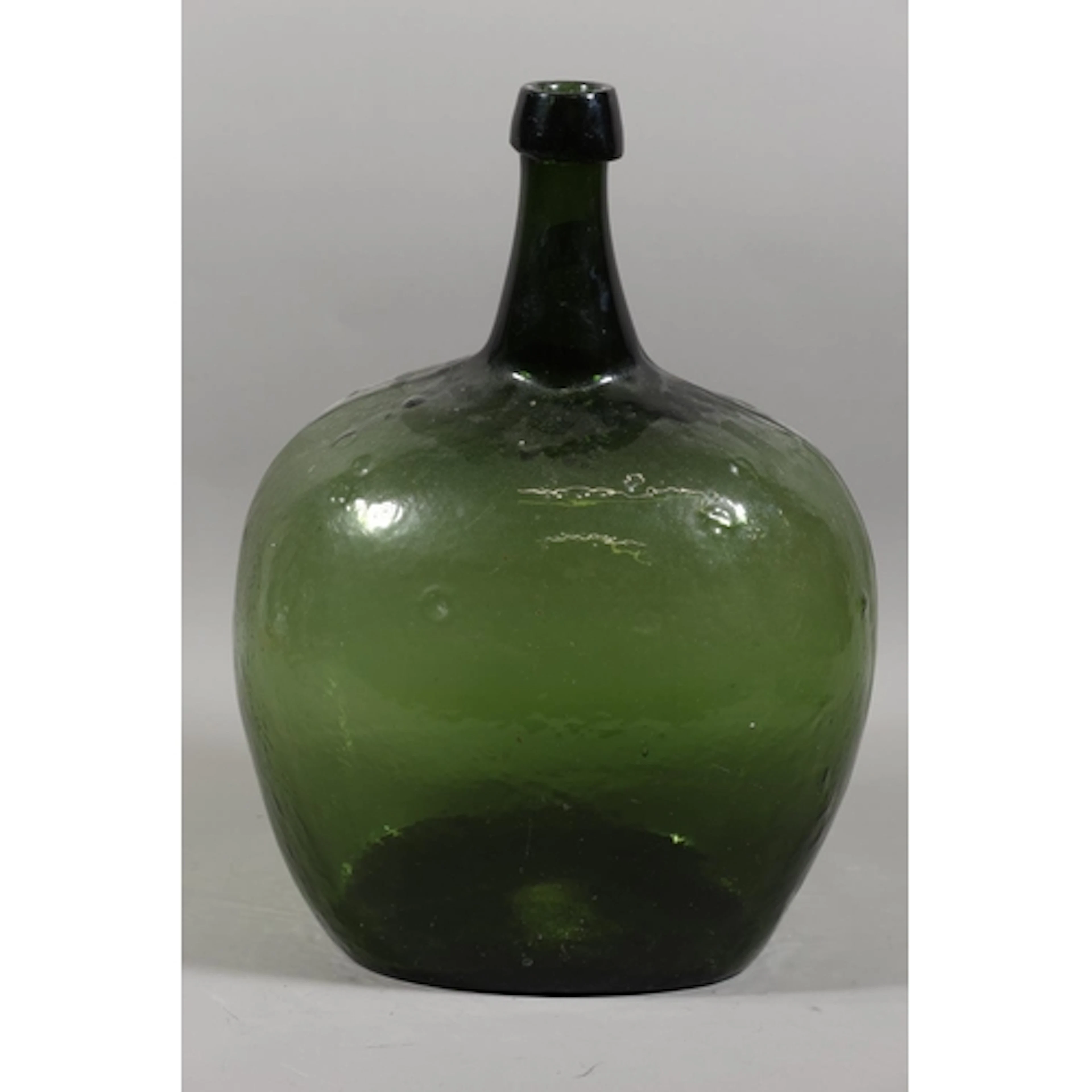 Dappled green glass carboy, 42cm high.