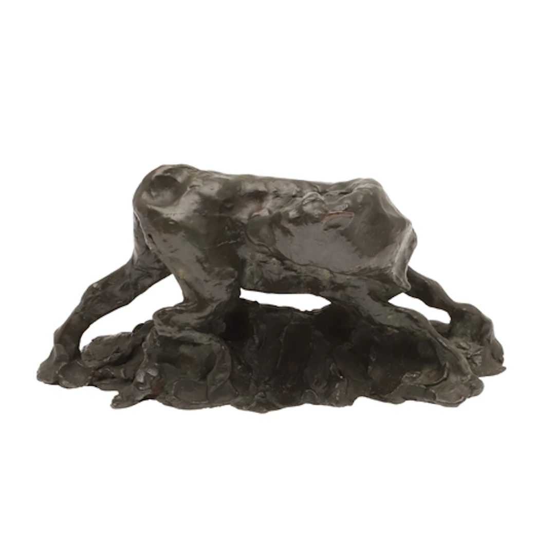 LISSA BORKOWSKI, (B.1949). 'SCRATCHING CALF'`. (d) Bronze, s...
