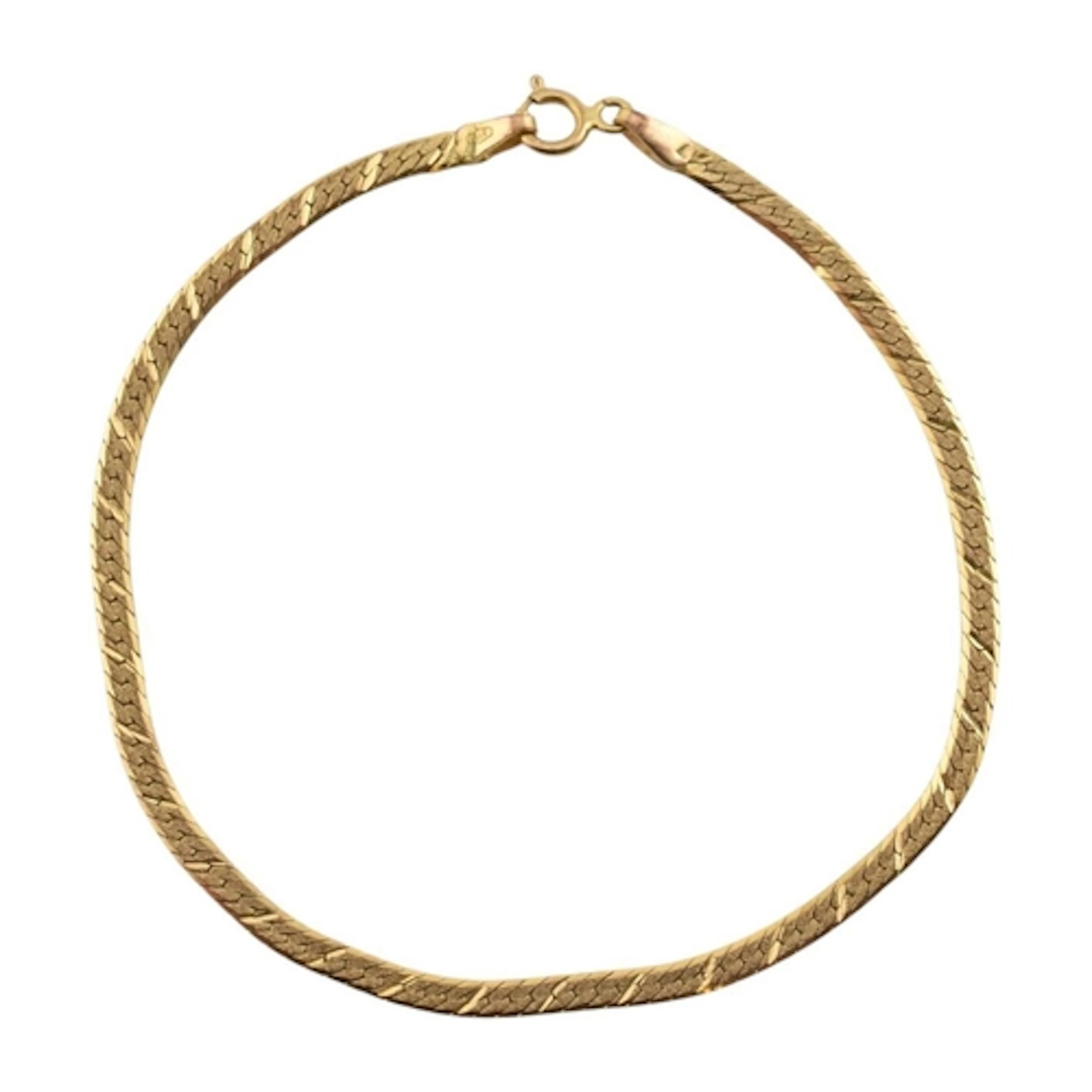 A hallmarked 9ct gold snake link bracelet. Wearable bracelet...