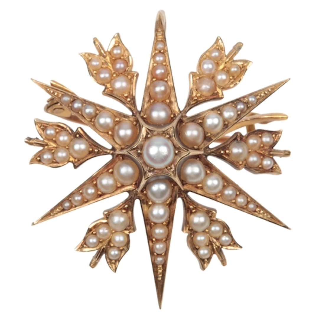An Edwardian seed pearl brooch, early 20th century, designed...