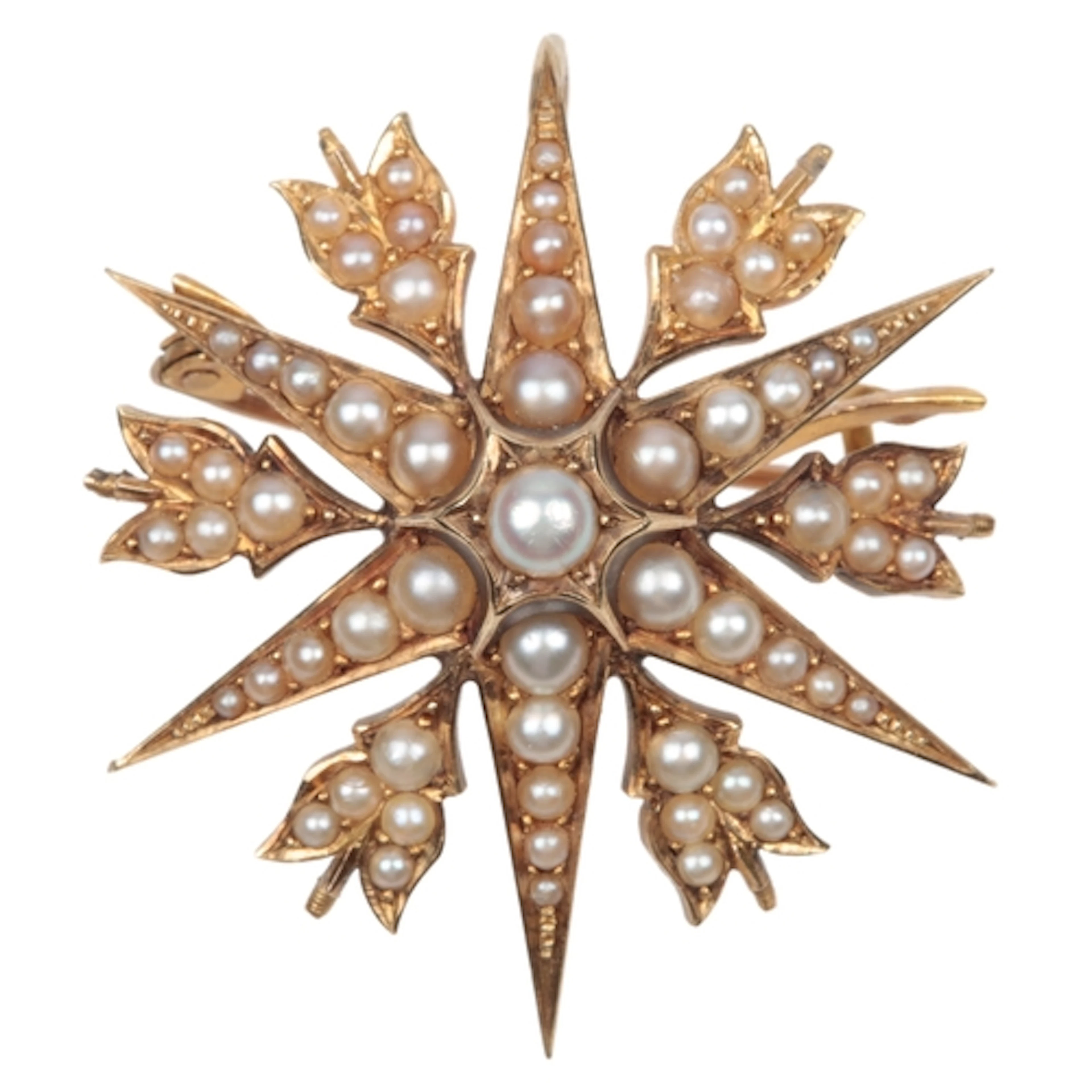 An Edwardian seed pearl brooch, early 20th century, designed...
