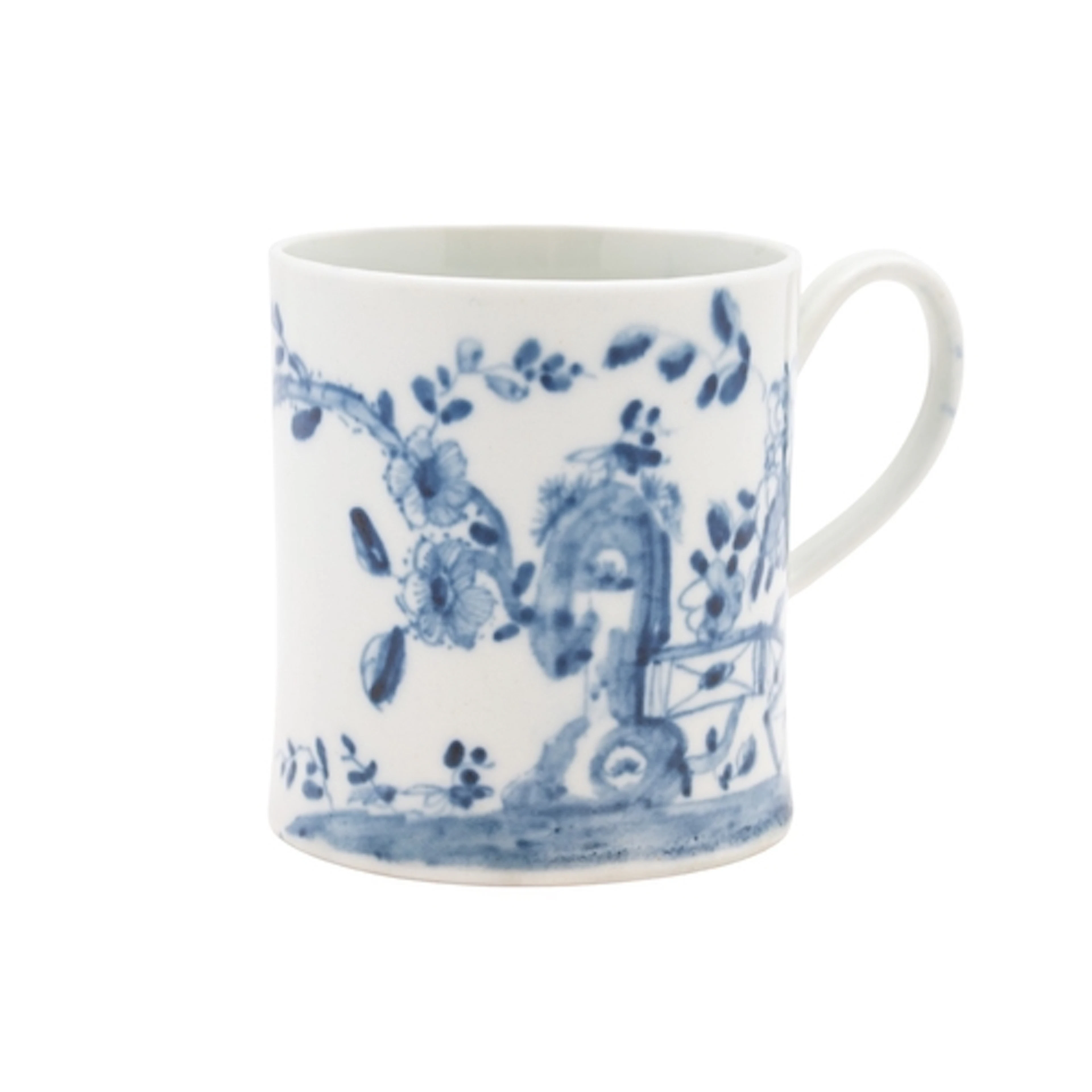 An early First Period Worcester blue and white small mug or ...