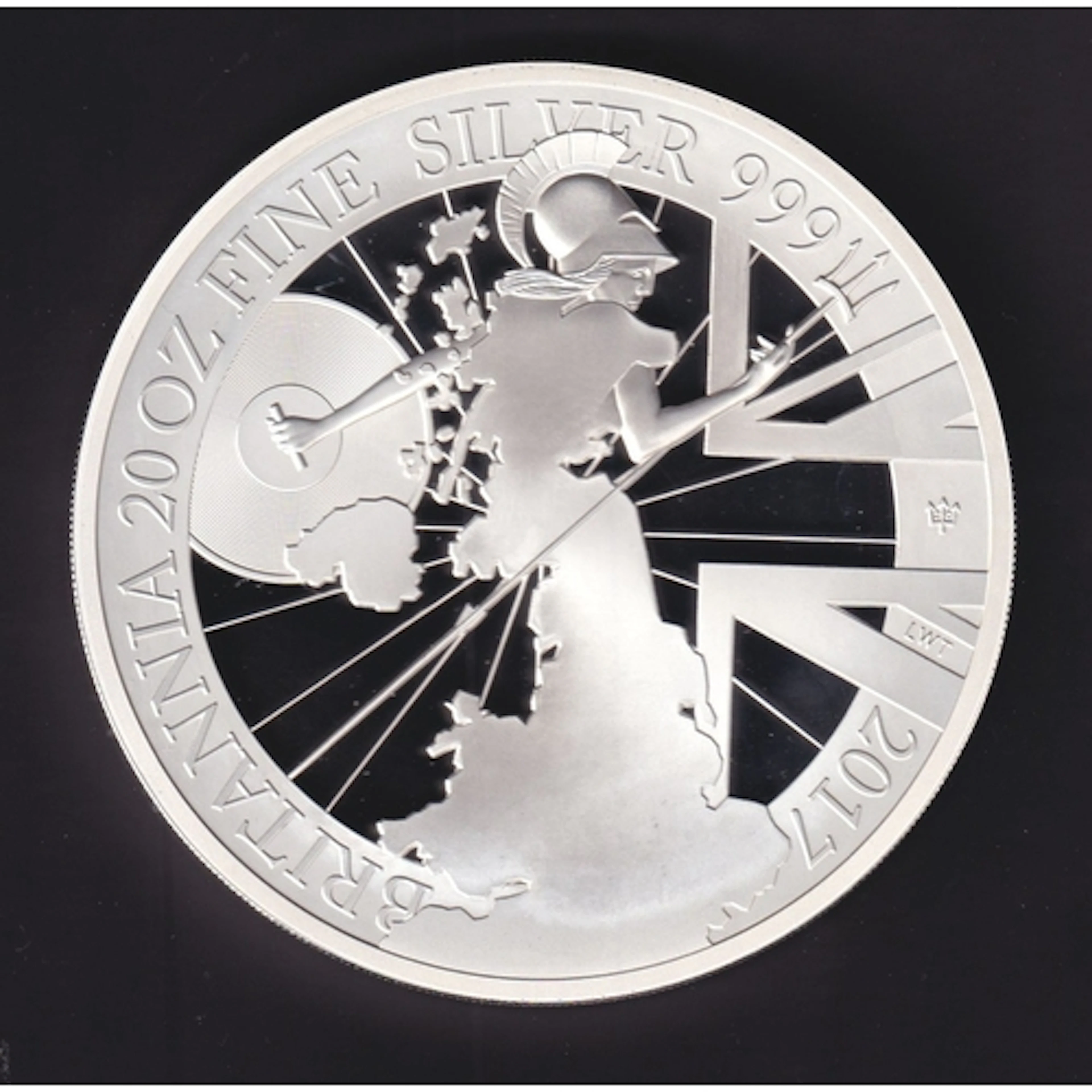 UK 2017 Britannia £250 twenty-ounce silver proof coin, struc...
