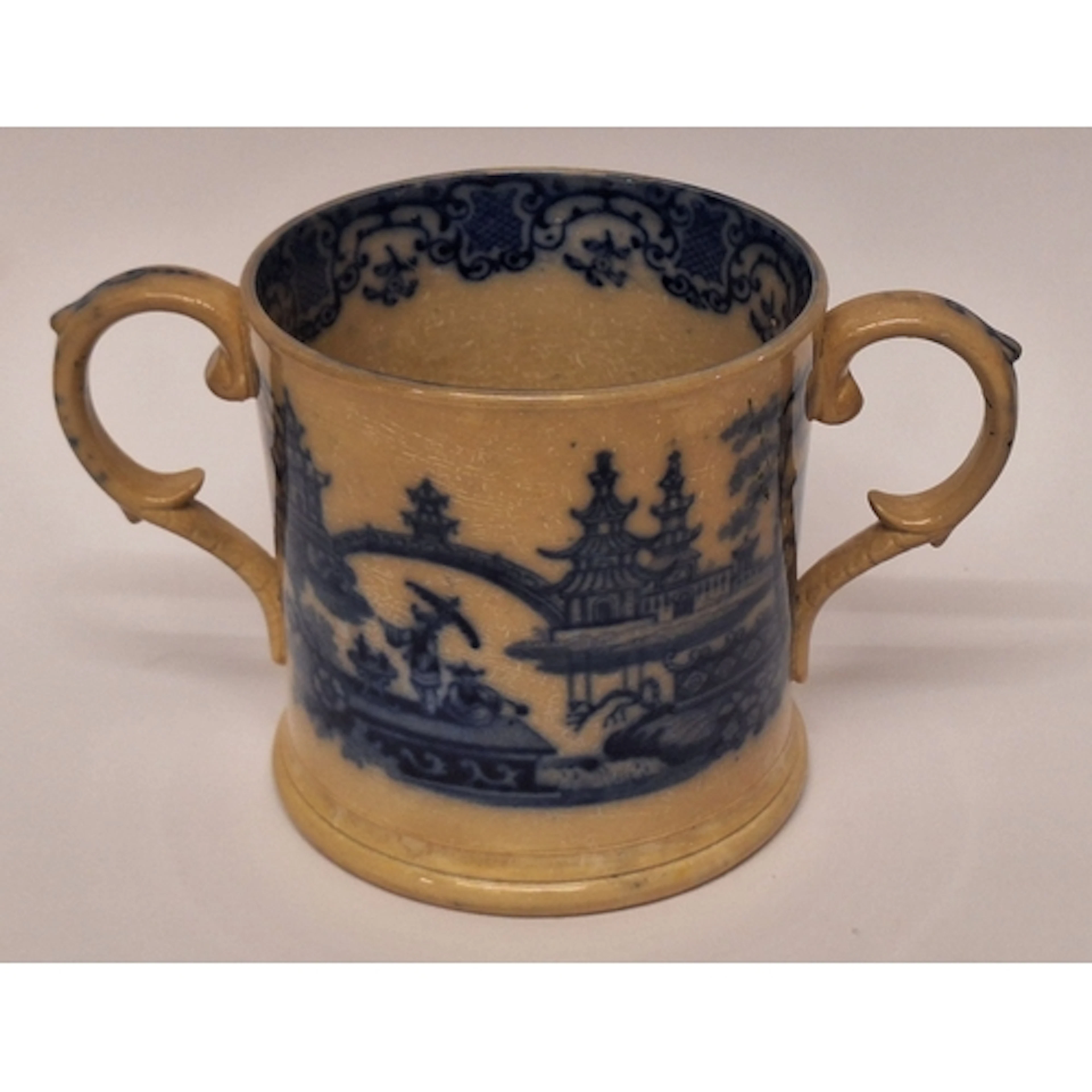 Double Handled Chinoiserie Flow Blue Transfer Printed Large ...