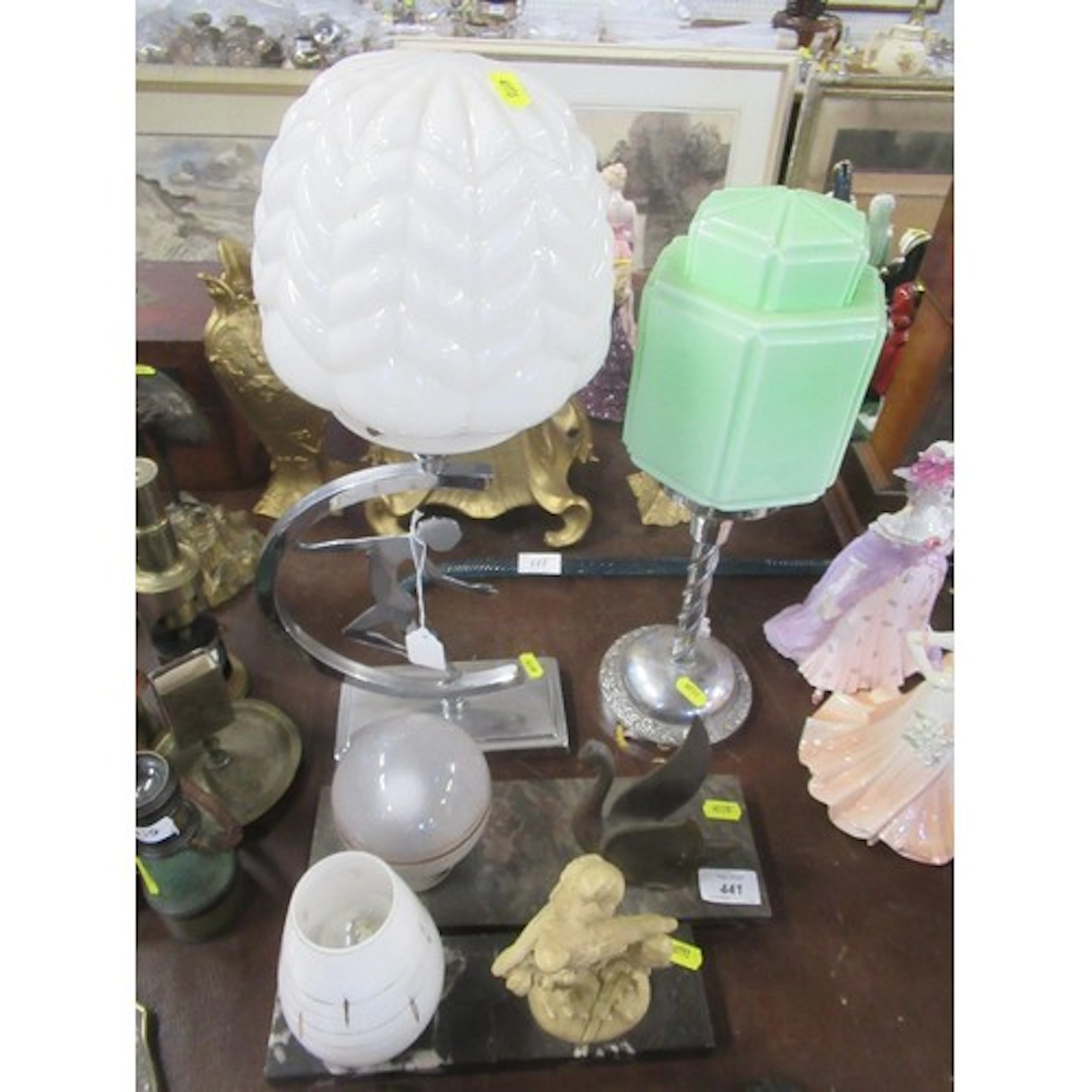 Four Art Deco style table/desk lamps