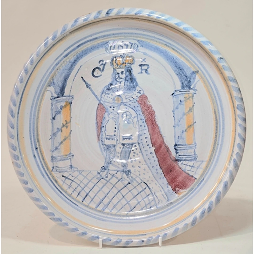 Poole Pottery interest Beatrice Bolton charger depicting ki...
