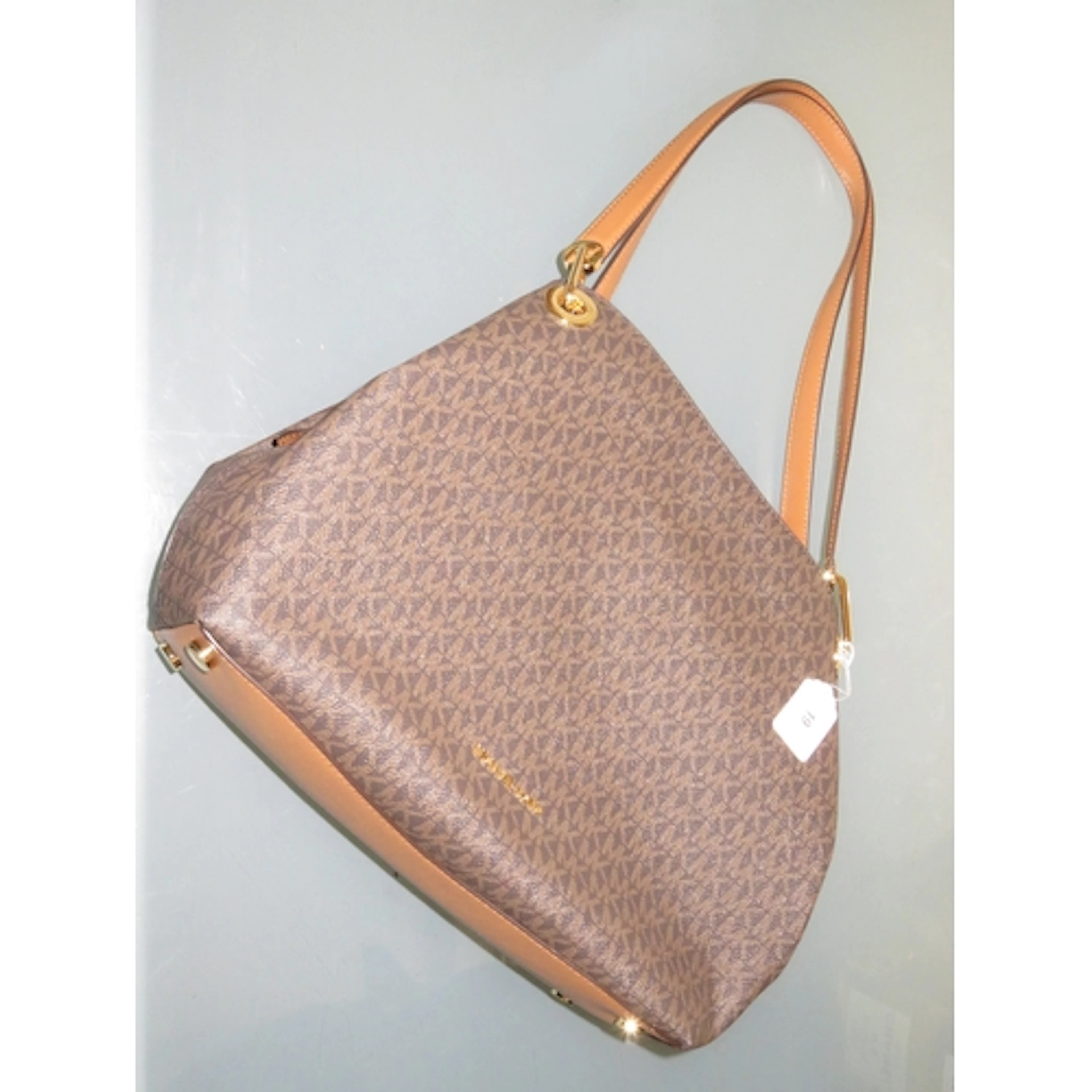 Michael Kors Raven large shoulder bag in signature logo prin...