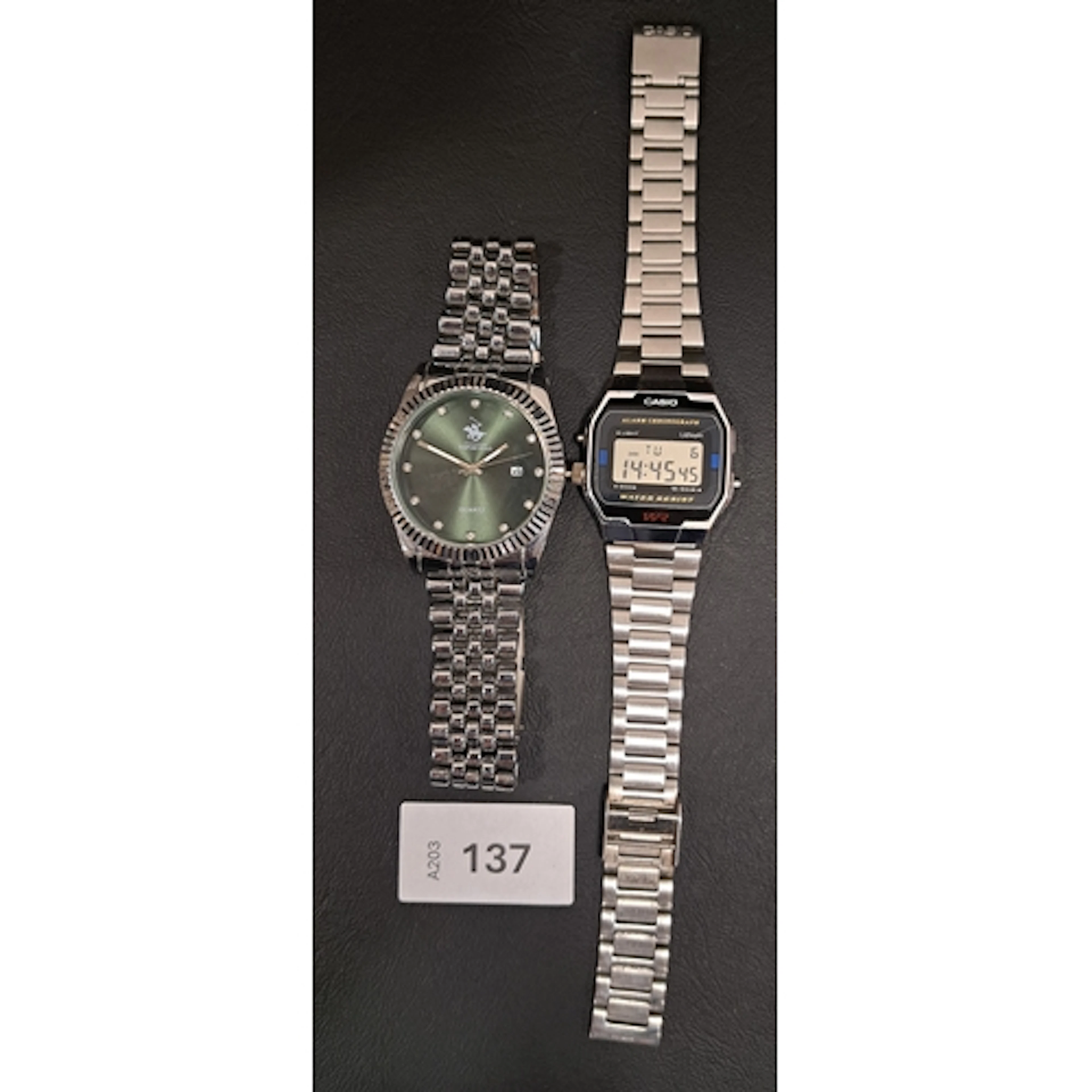 TWO FASION WRISTWATCHES comprising a Casio digital watch, m...