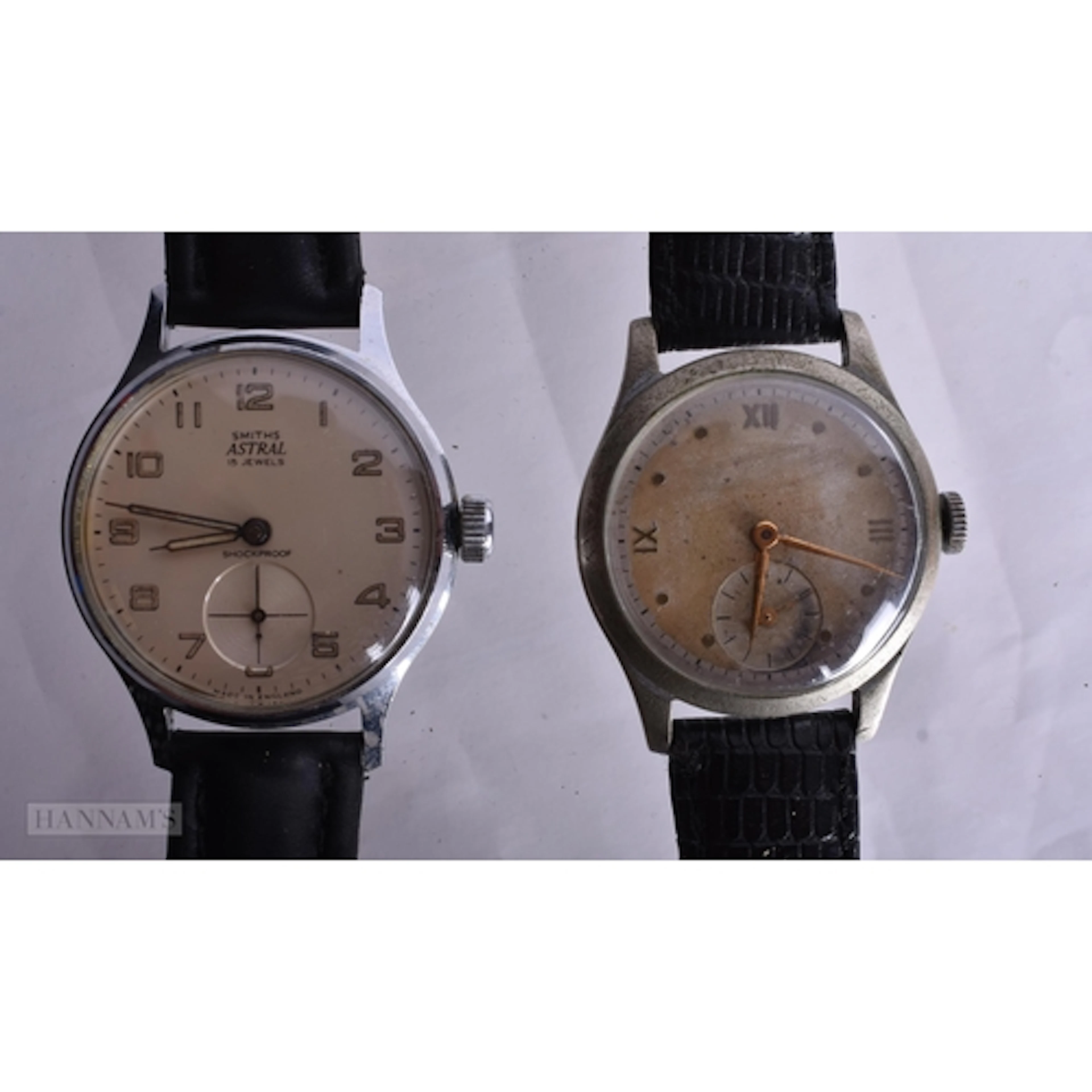 TWO SMITHS WRIST WATCHES. Running. 3.25 cm wide. (2)