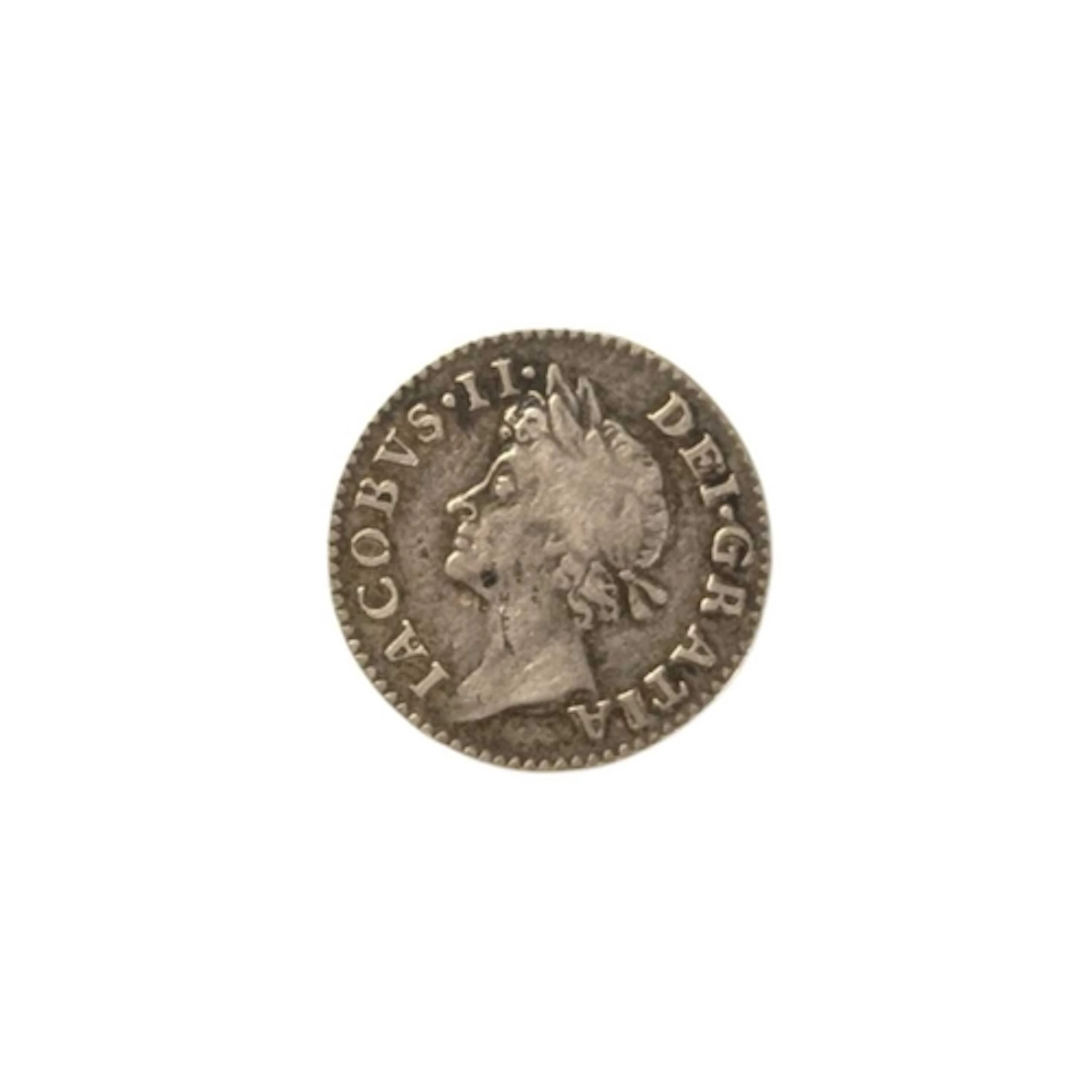 17th century, 1687 King James II British .925 SILVER Four Pe...