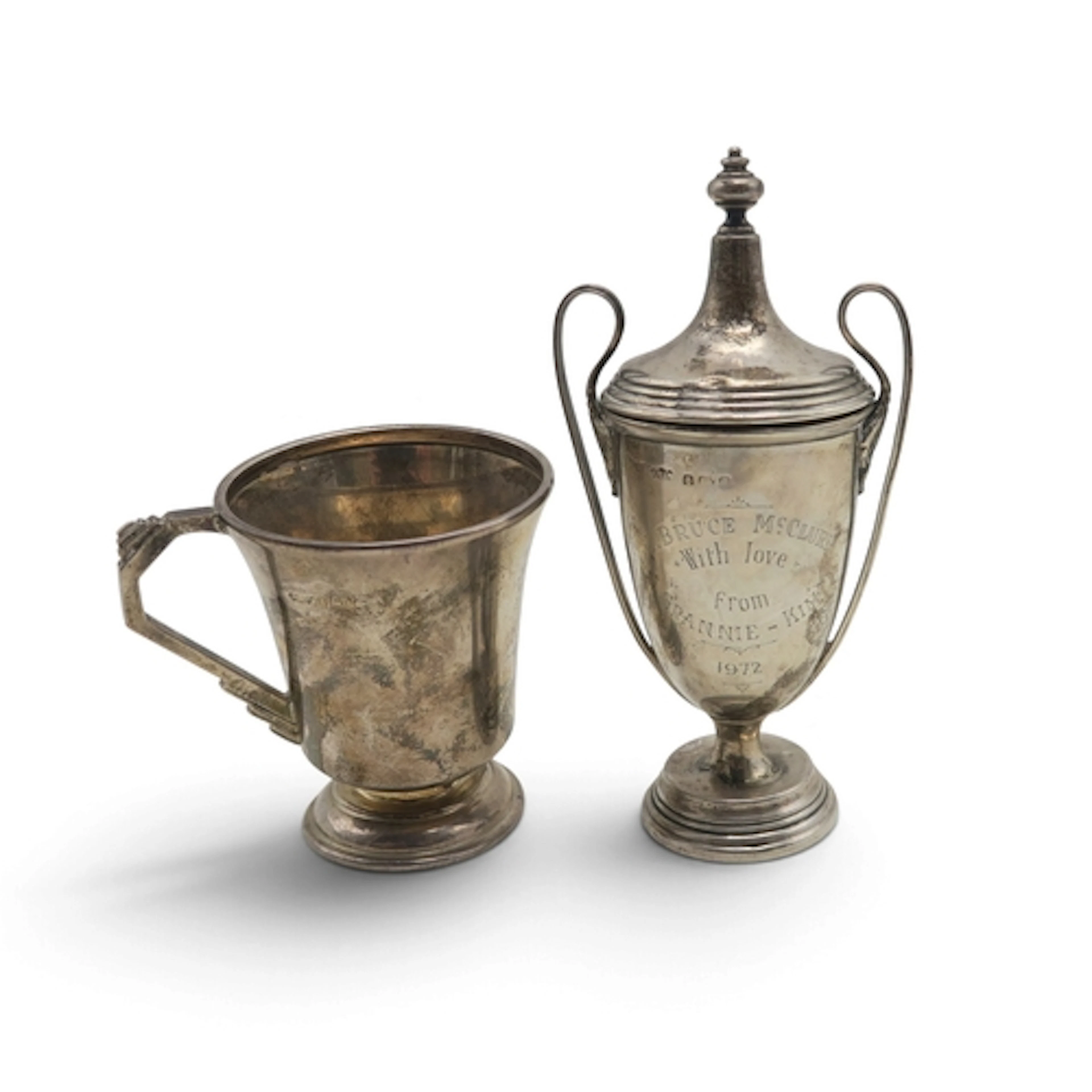 A George V silver lidded trophy cup by Joseph Gloster Ltd., ...