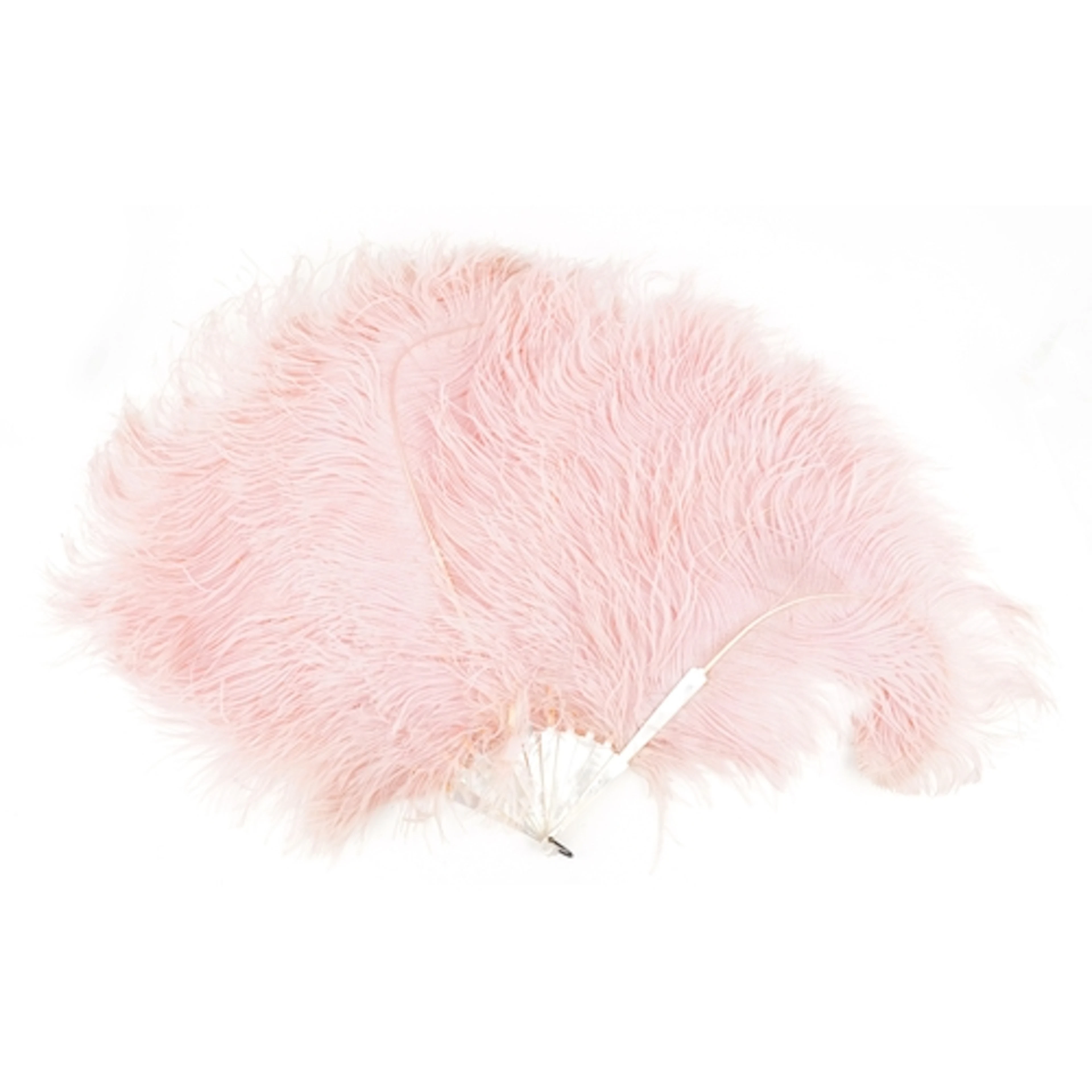 An early 20th century J Duvelleroy pink ostrich feather bris...