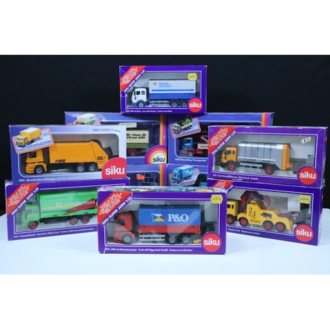 Ten boxed Siku haulage and commercial related diecast models...