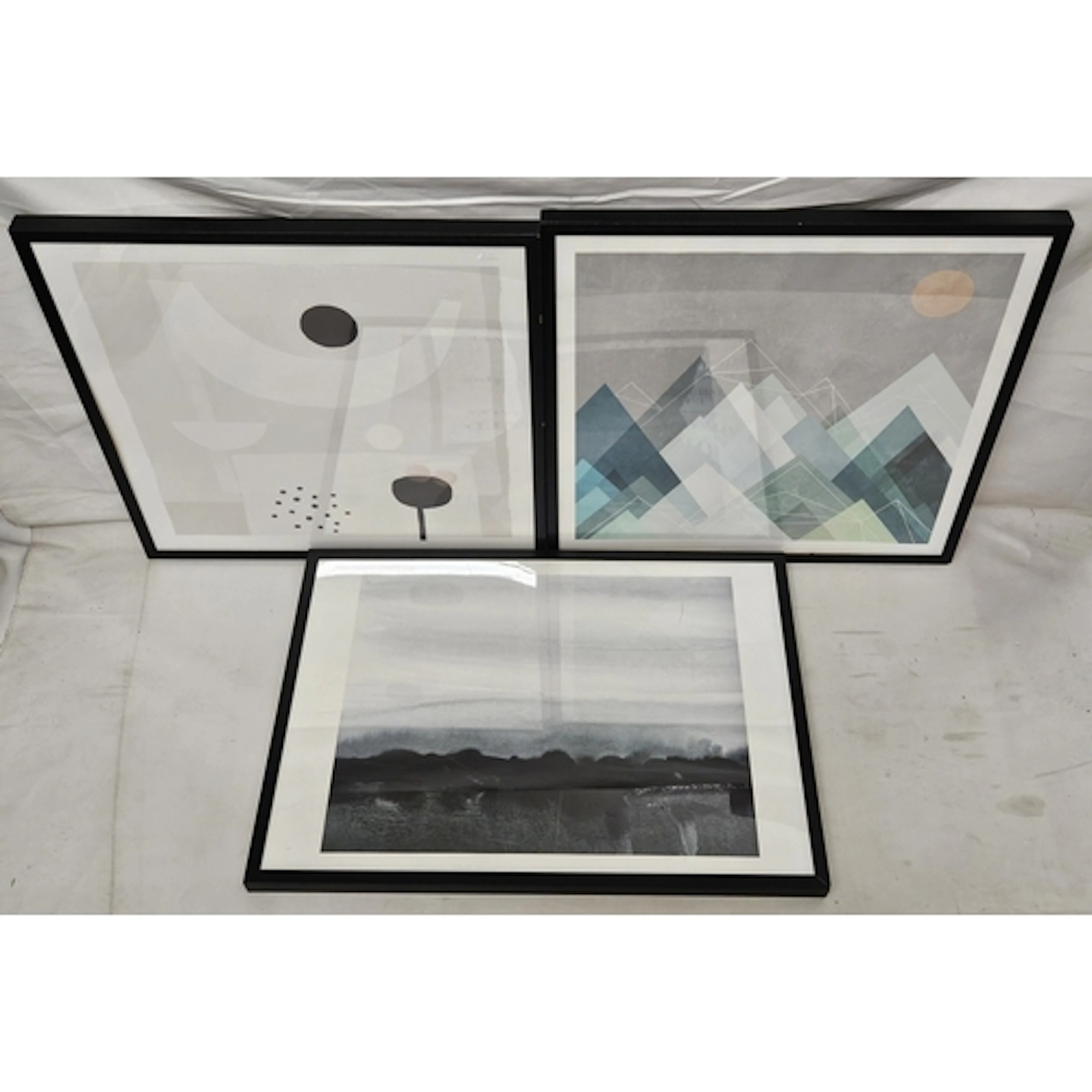 3 F/g Prints, abstract composition, landscape, largest appro...