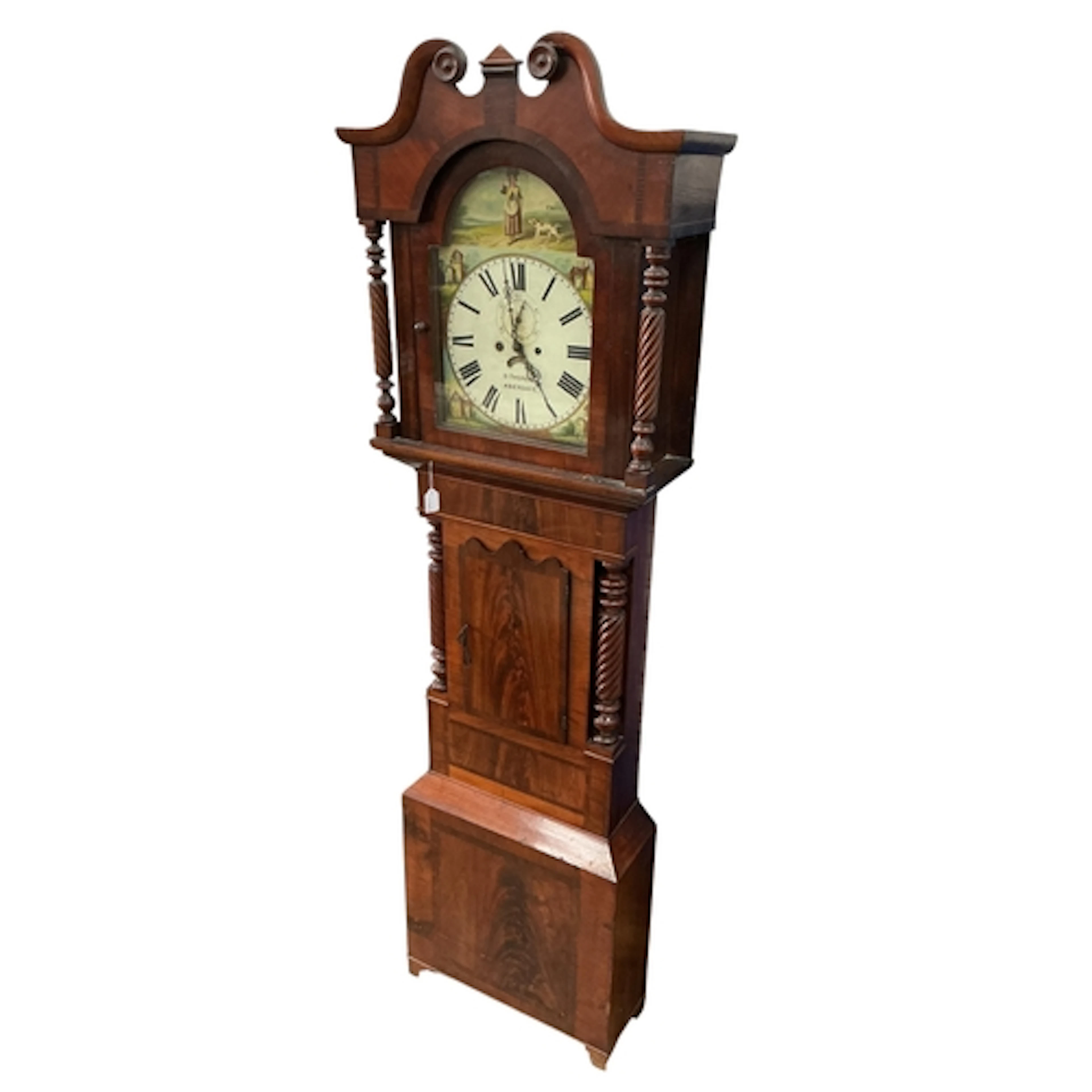 An early Victorian mahogany eight day longcase clock the pai...